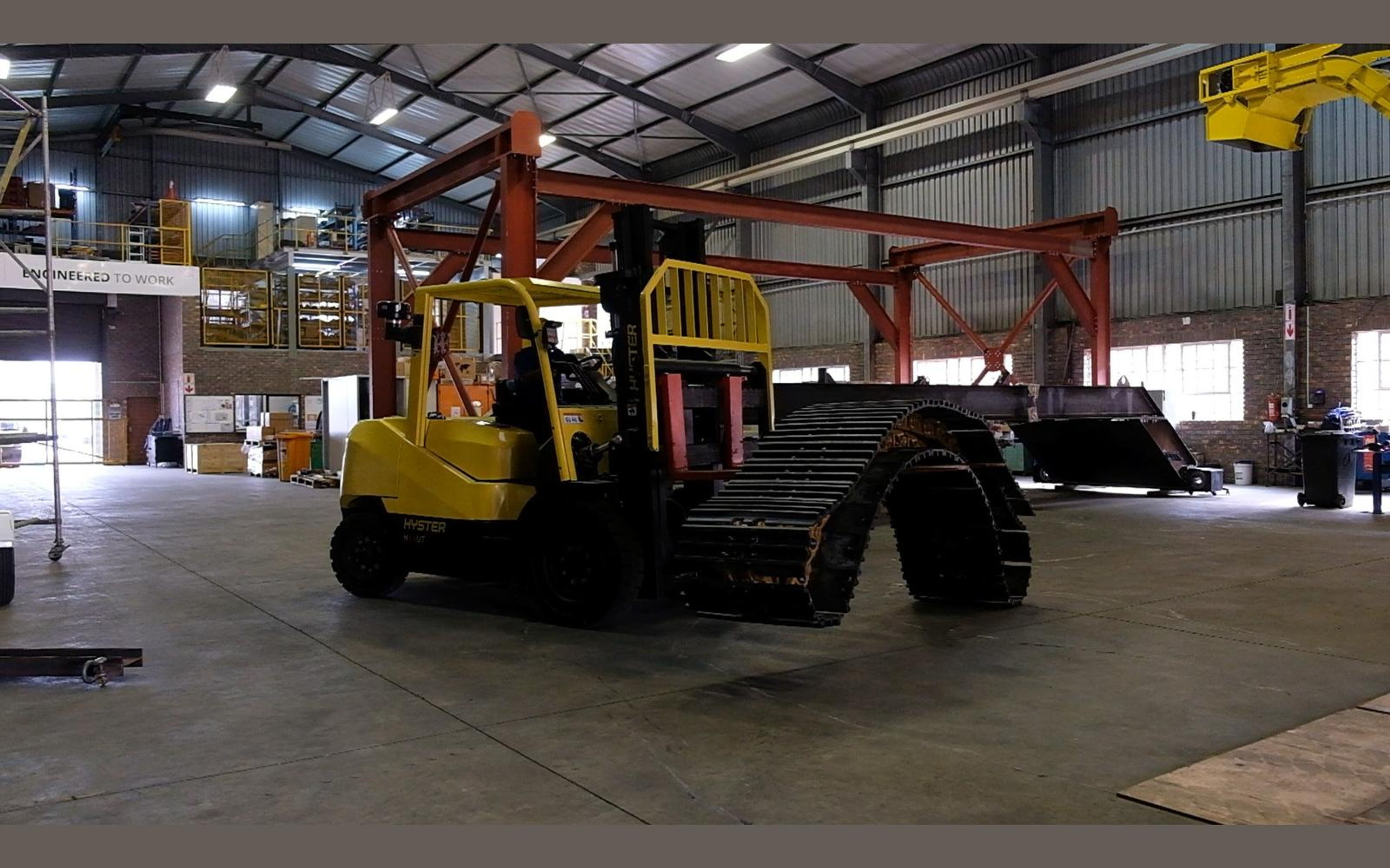 Salt harvester build, June 2022: frame, tracks and drivetrain, shoot 10