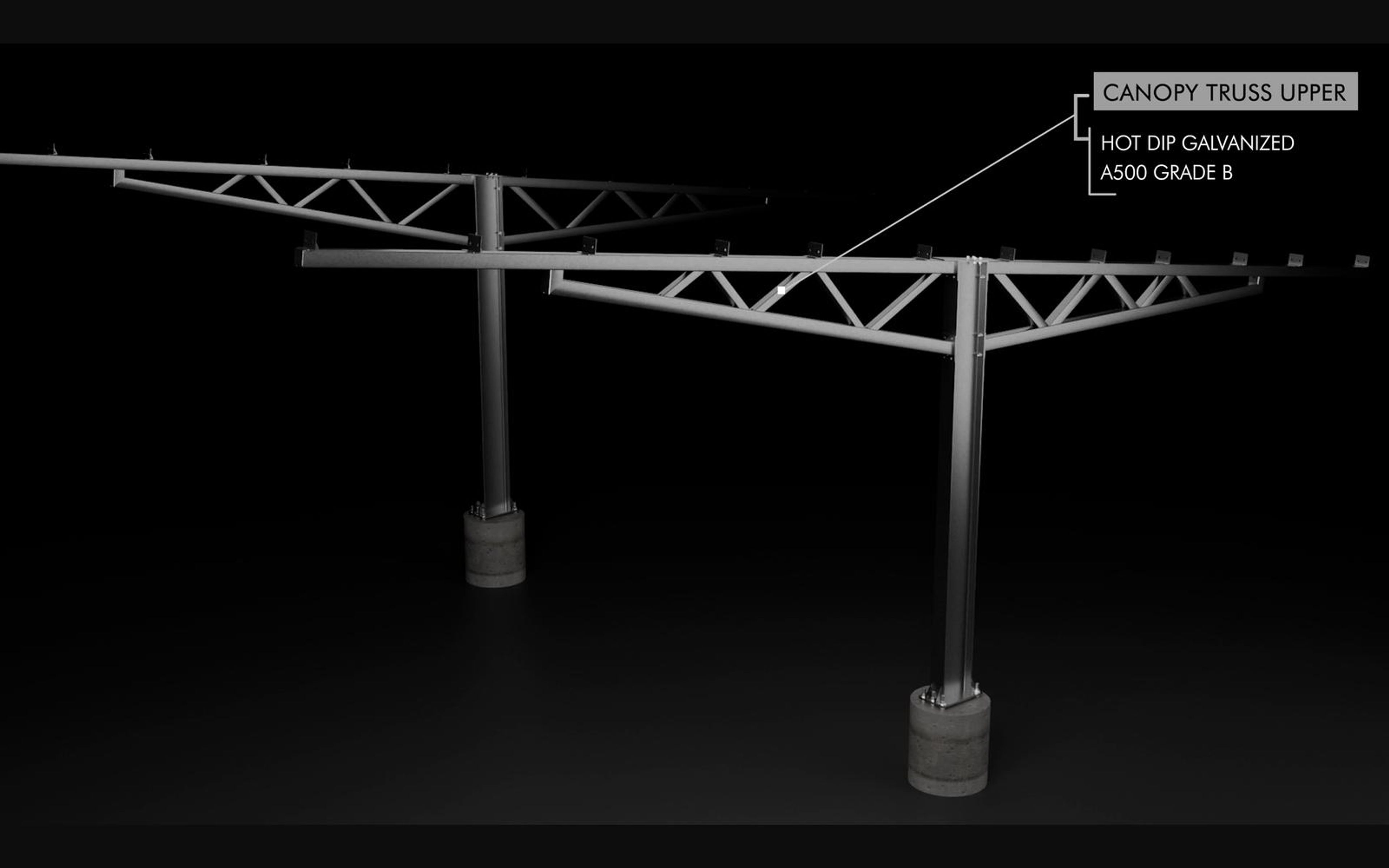Callout naming the upper canopy truss