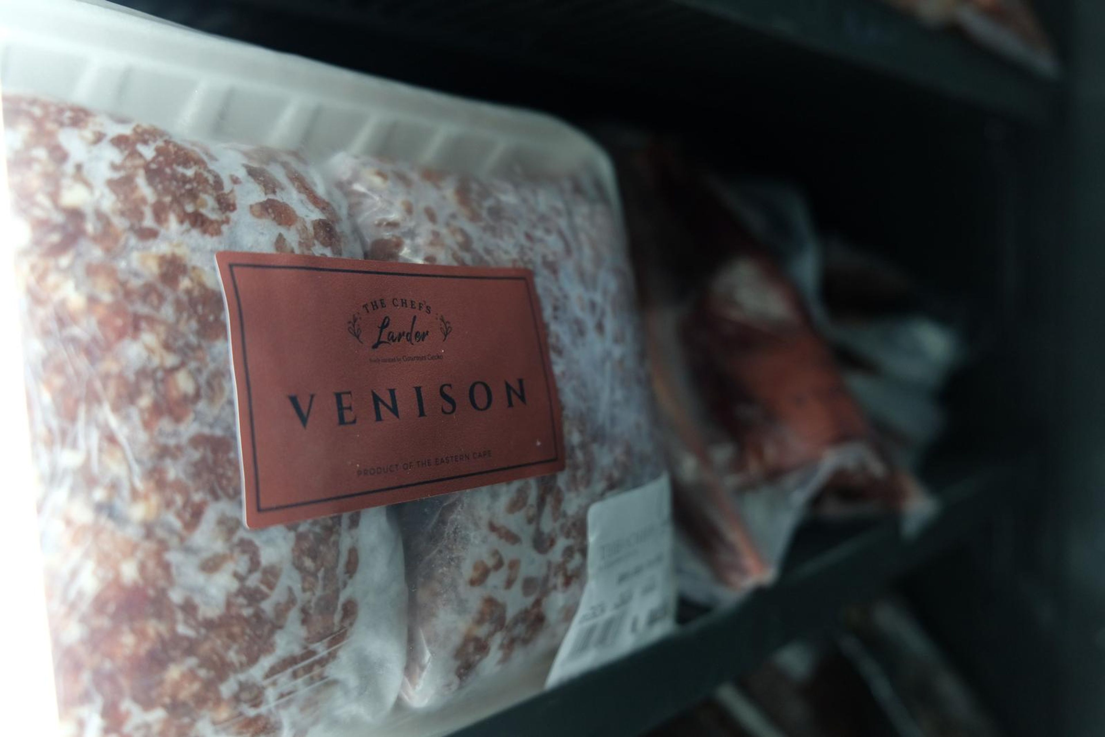 Vacuum-packed venison mince in the cold room