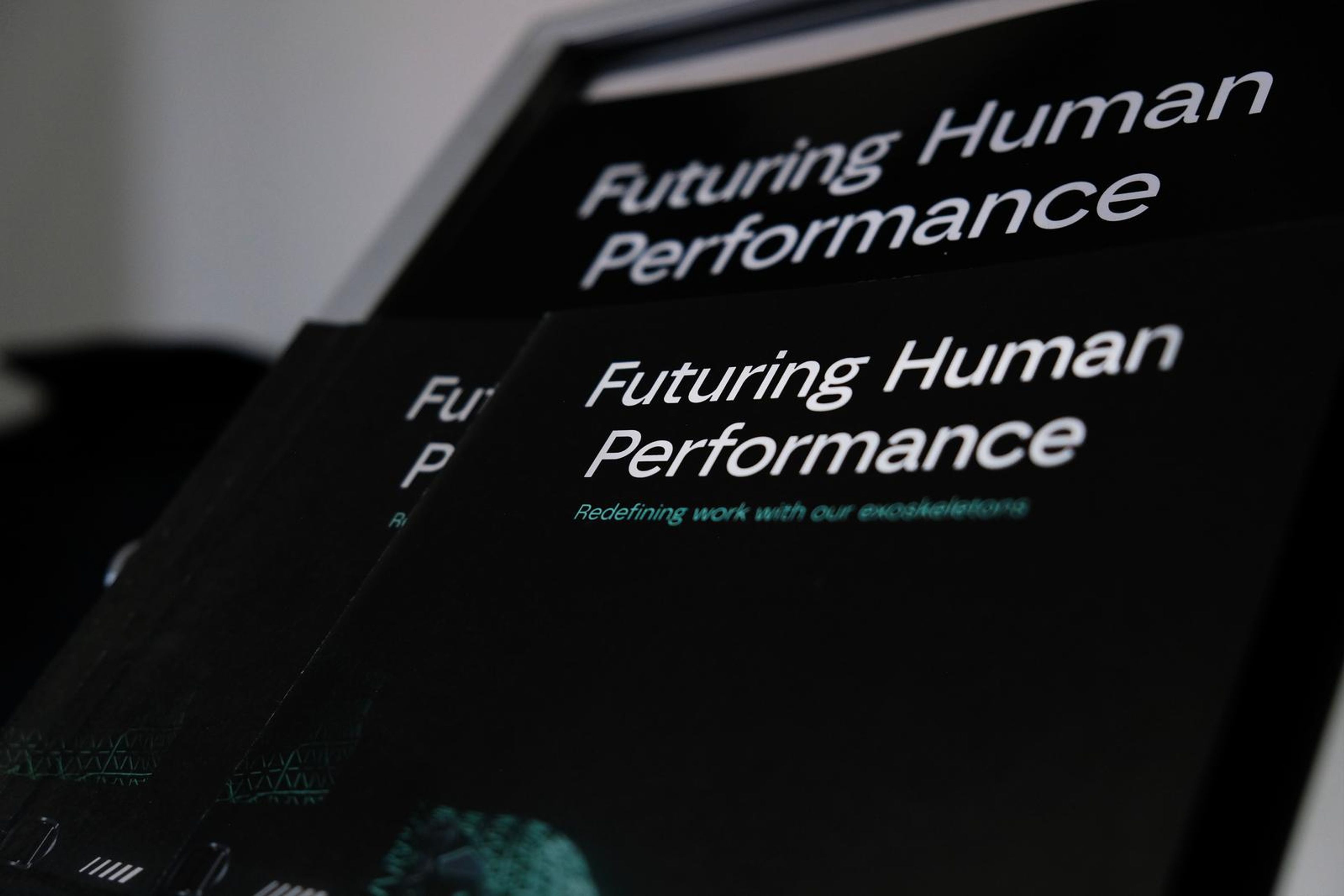 Brochure titled Futuring Human Performance at the SuitX stand