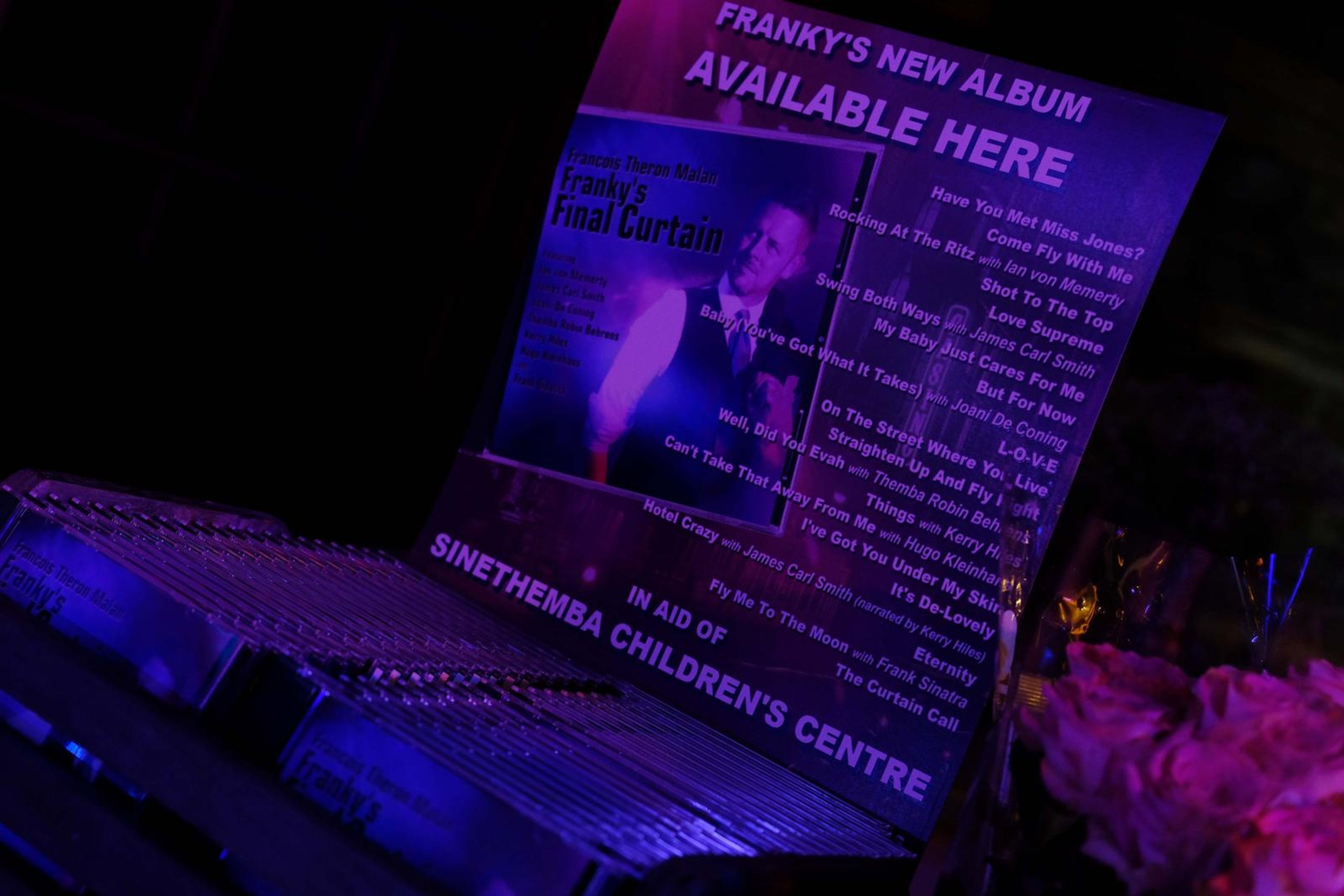 Sign for Franky's new album, in aid of the Sinethemba Children's Centre