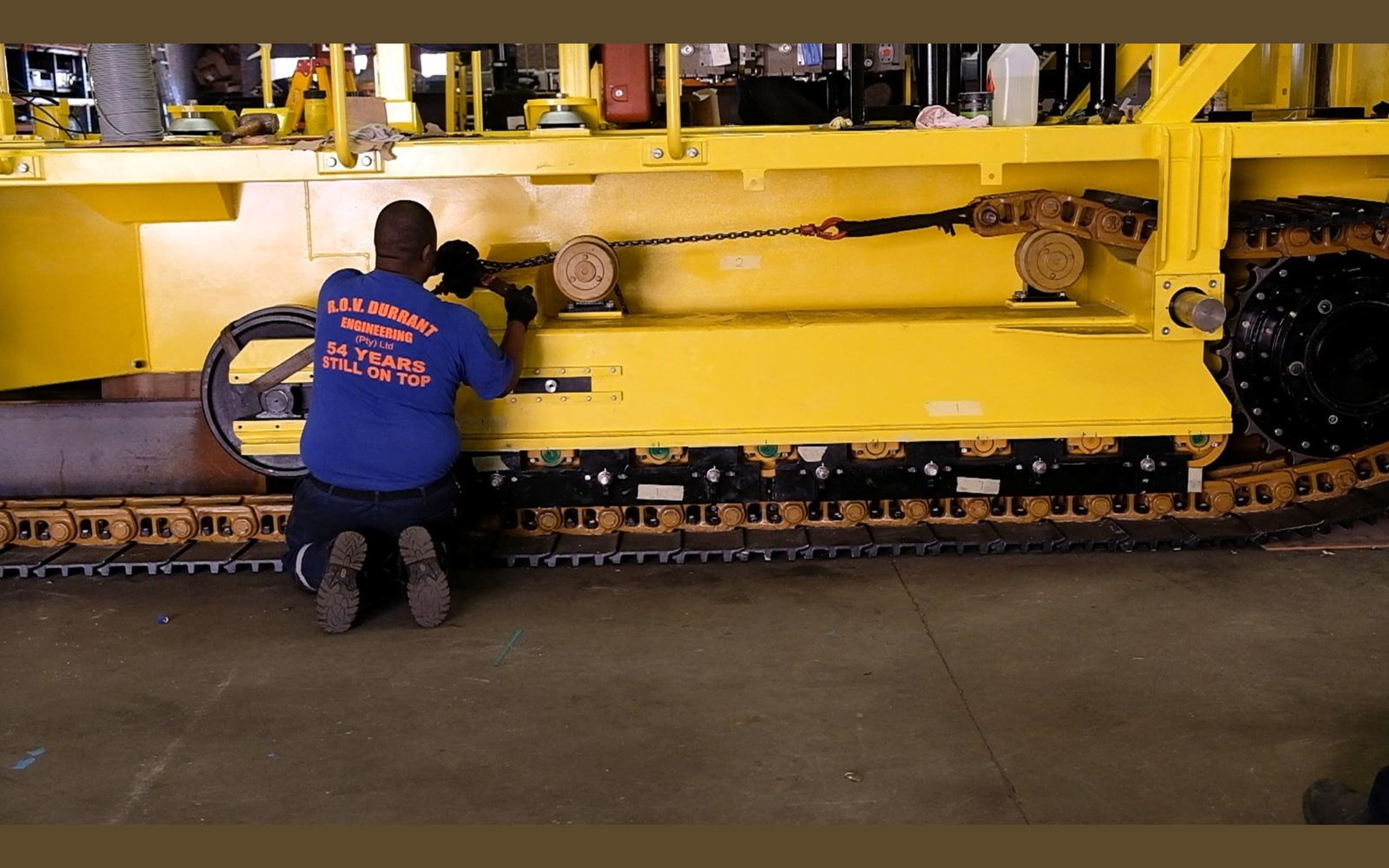 Salt harvester build, June 2022: frame, tracks and drivetrain, shoot 11