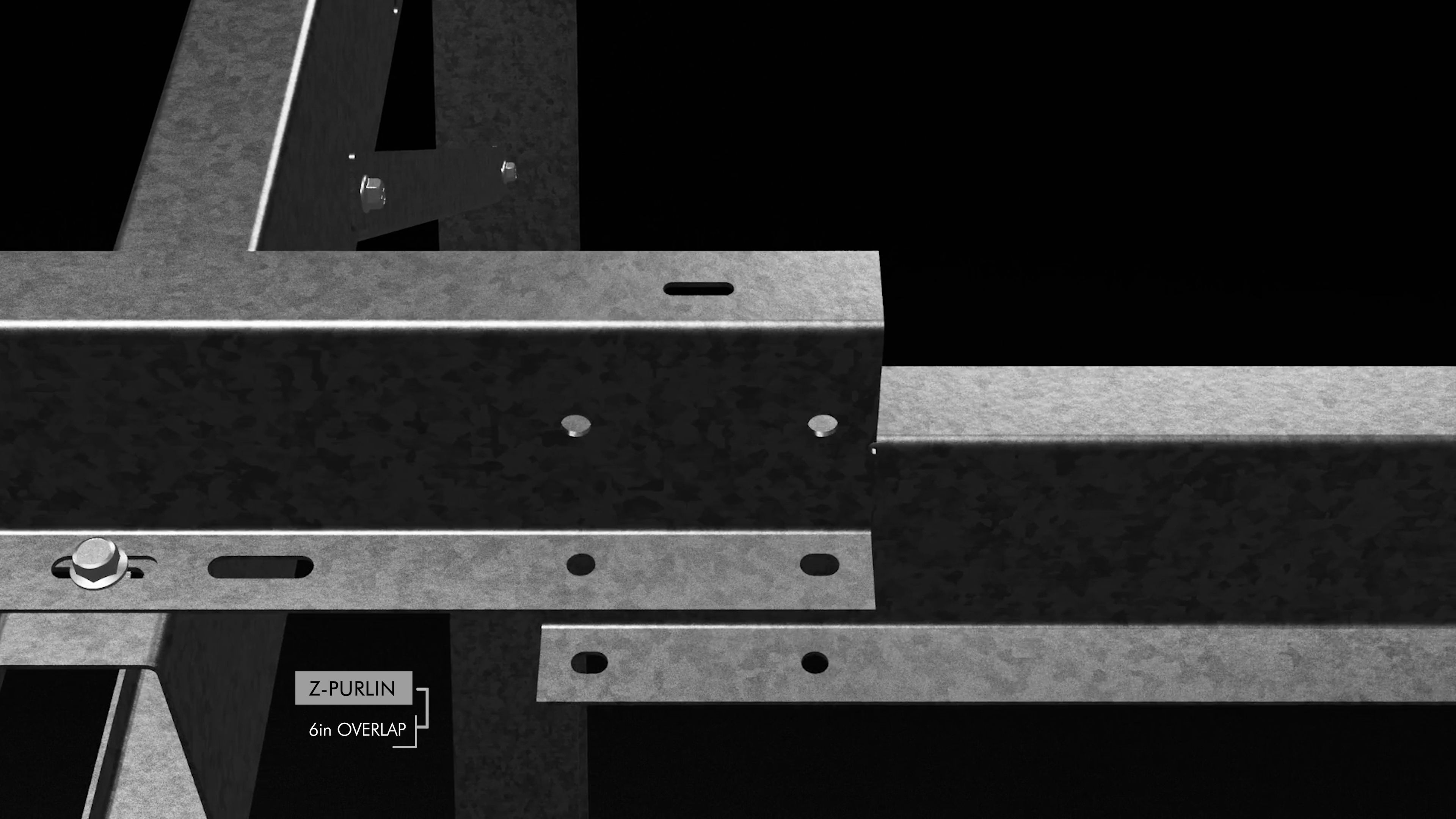 Callout naming a heavy duty adaptor plate on a post