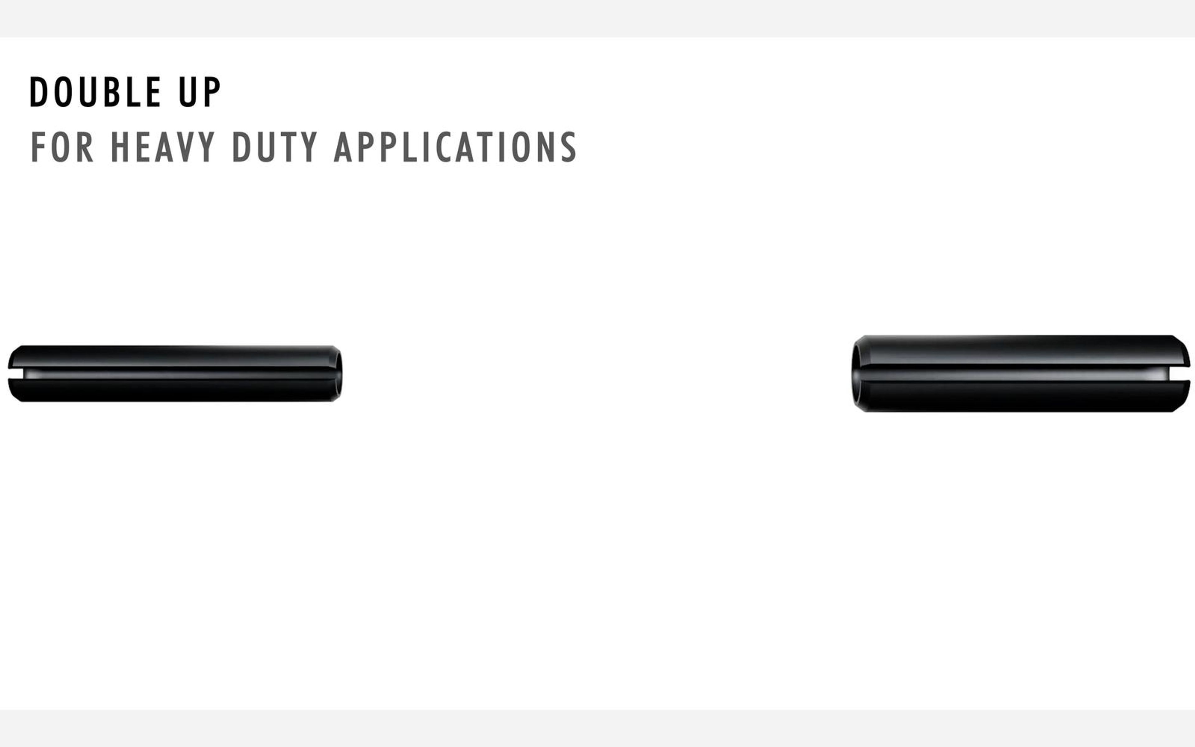 Double-up roll pins for heavy duty applications