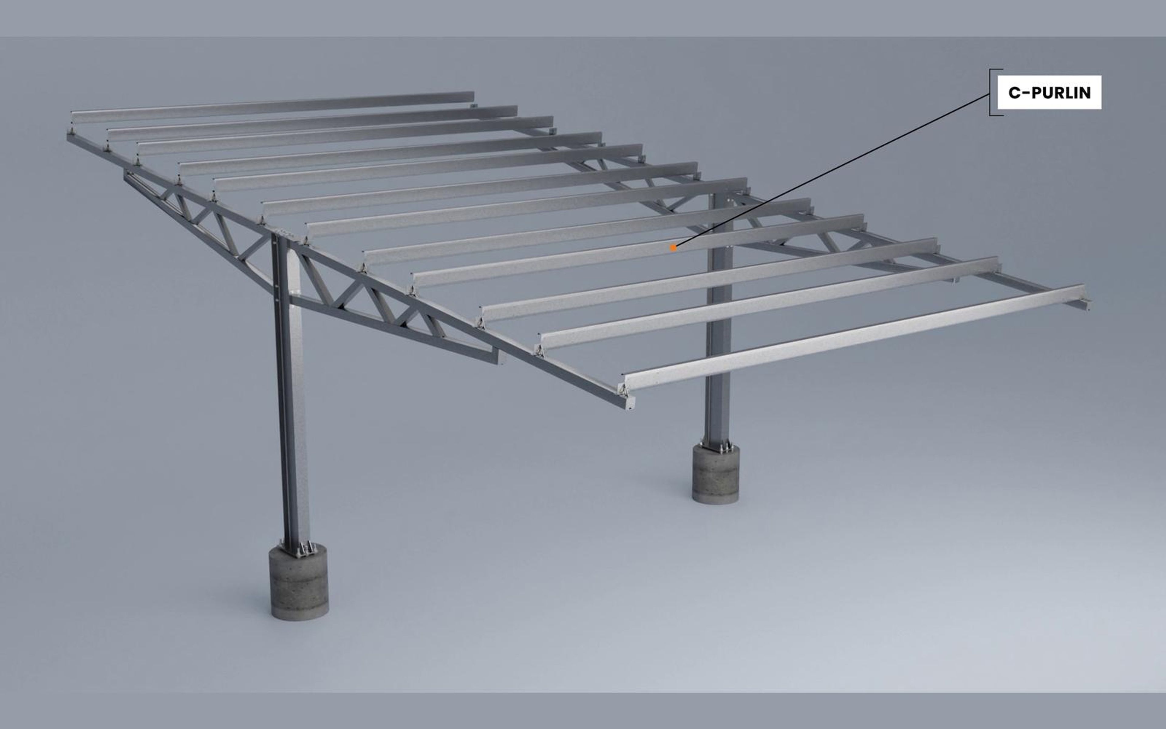 Callout naming a purlin attachment with its torque value