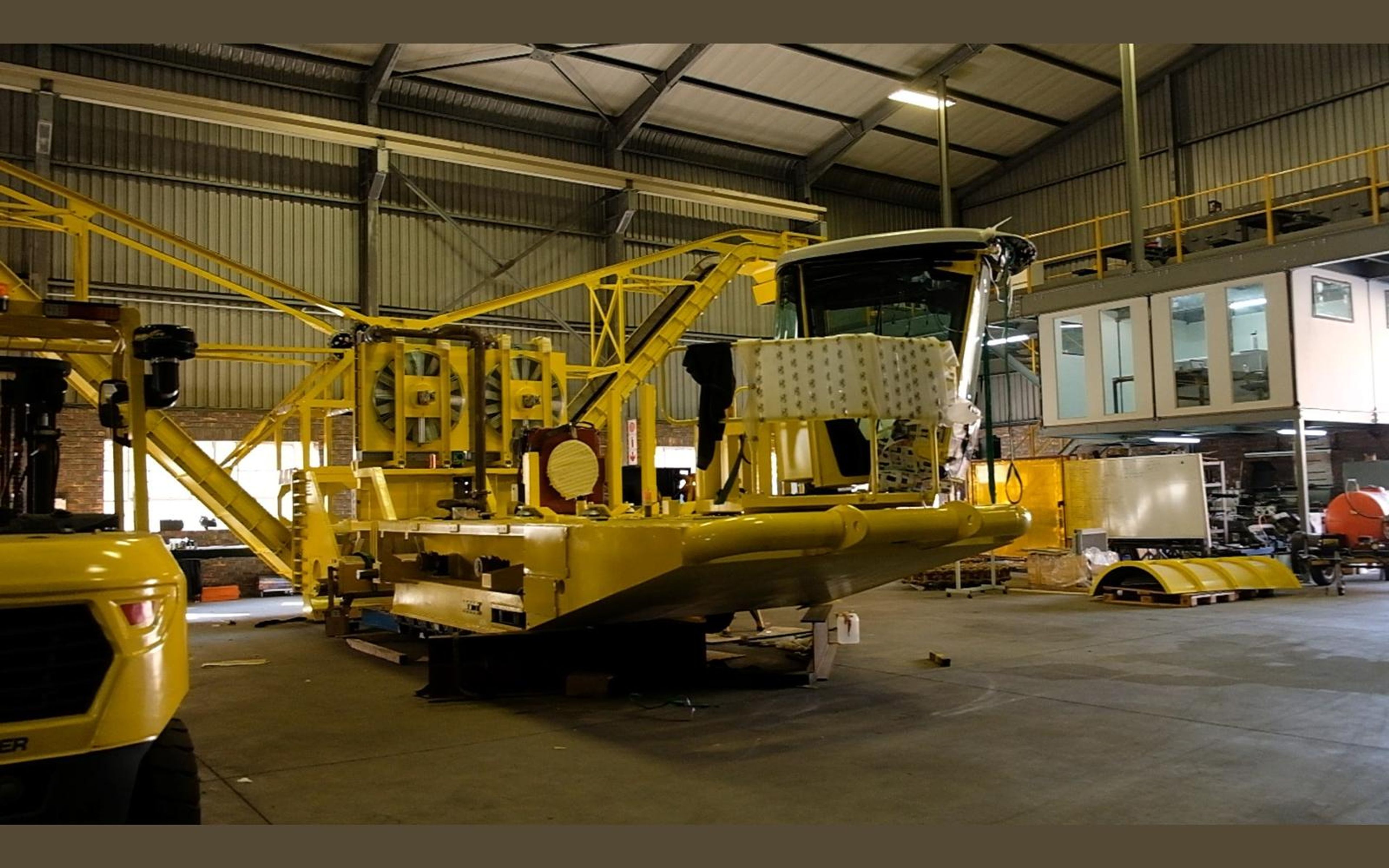 Salt harvester build, June 2022: frame, tracks and drivetrain, shoot 8