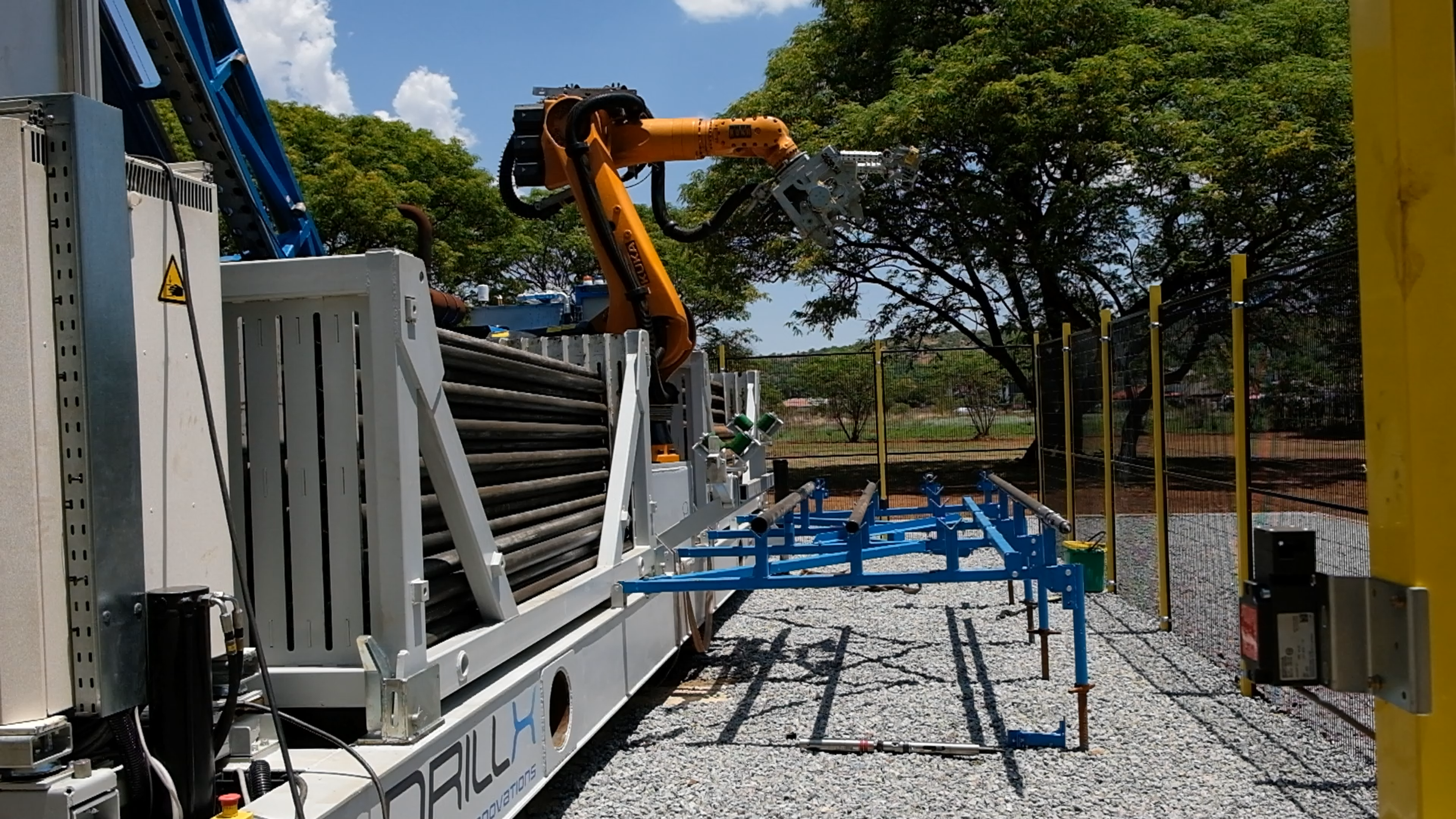 Frame grab 3 from Hall Core Drilling's drill-core bot test sequence at SAR Electronics, Pretoria