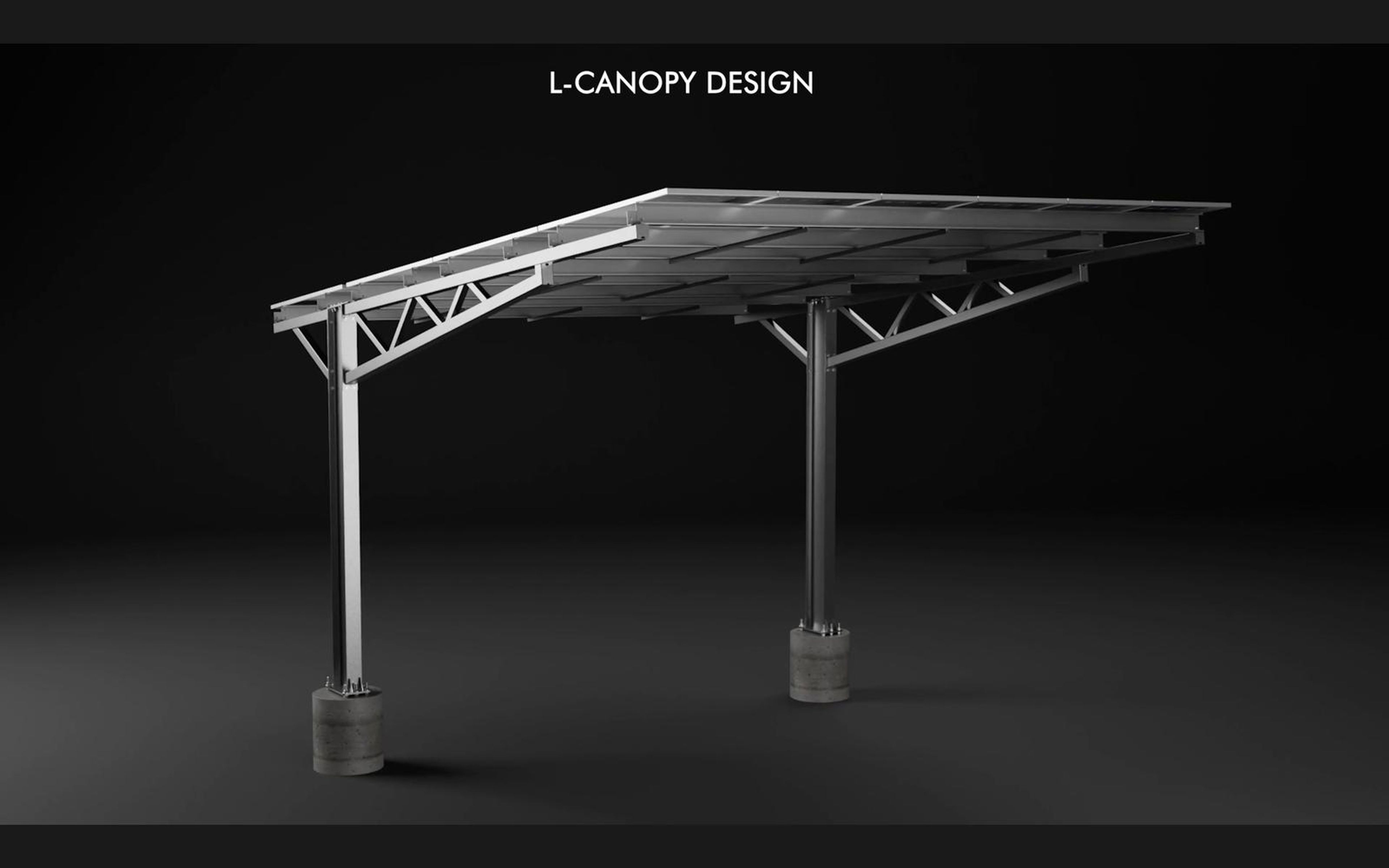 L-canopy carport with a light roof
