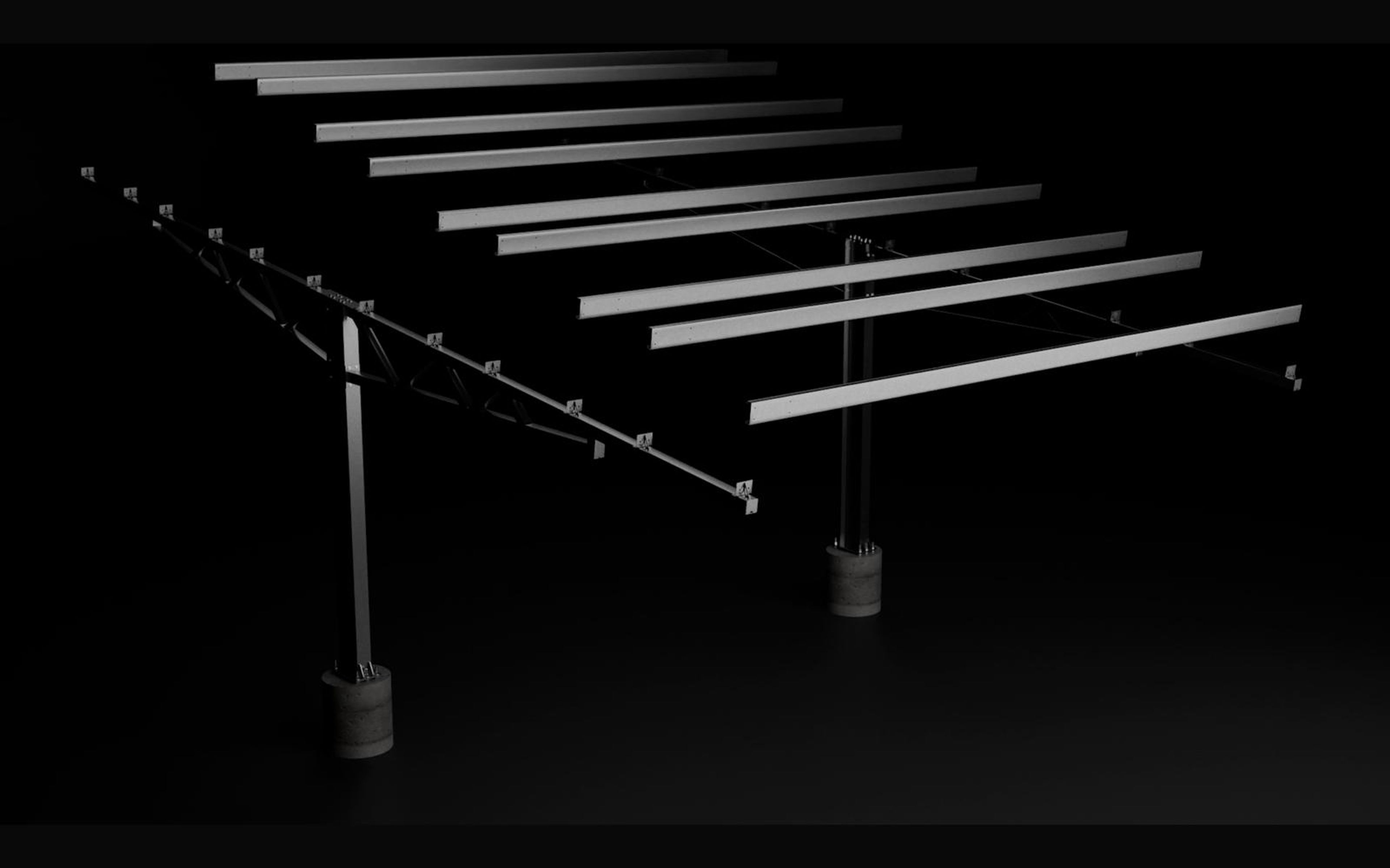 Carport rails separated before assembly