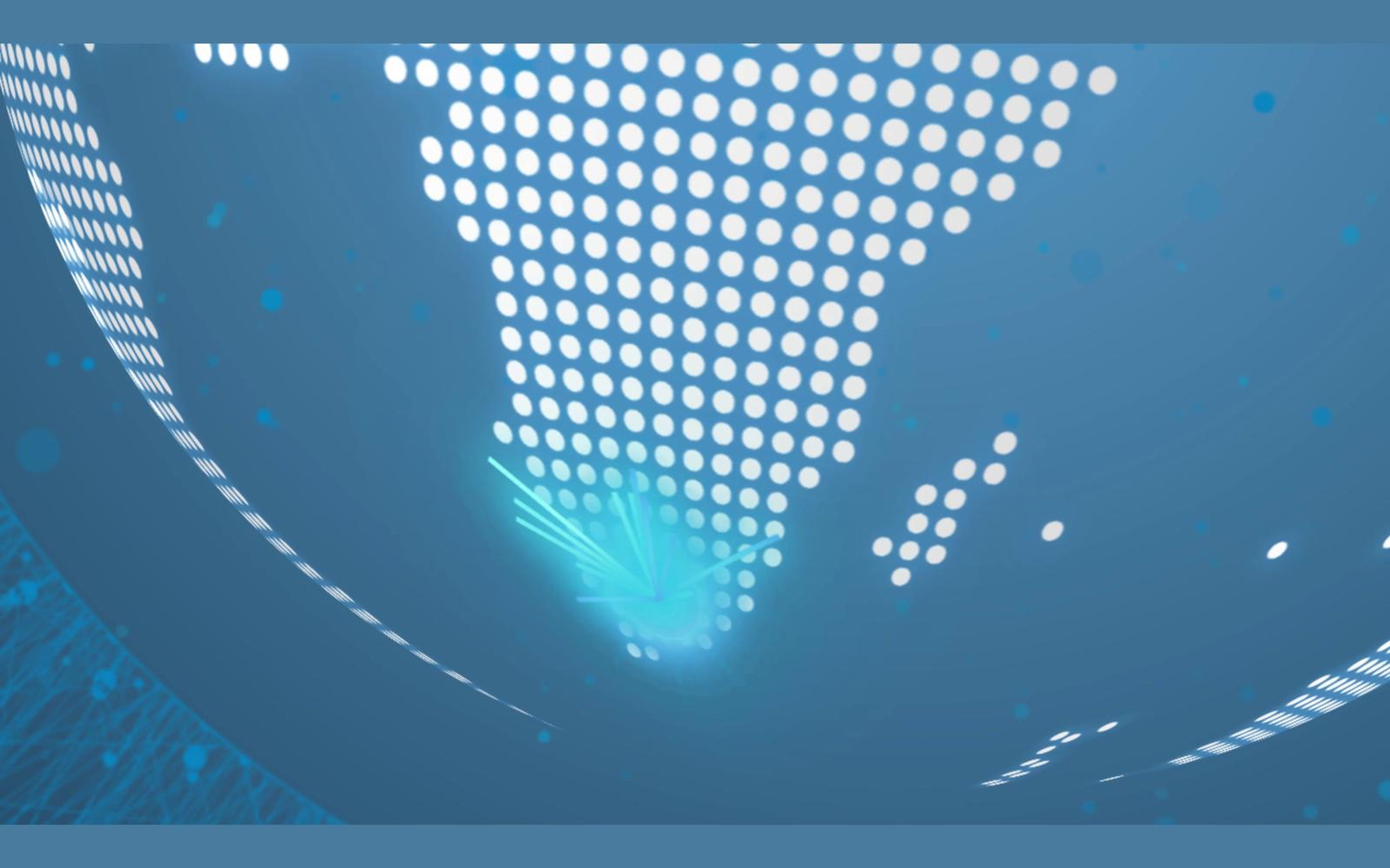 Close view of Africa on the dot-matrix globe with light streams converging