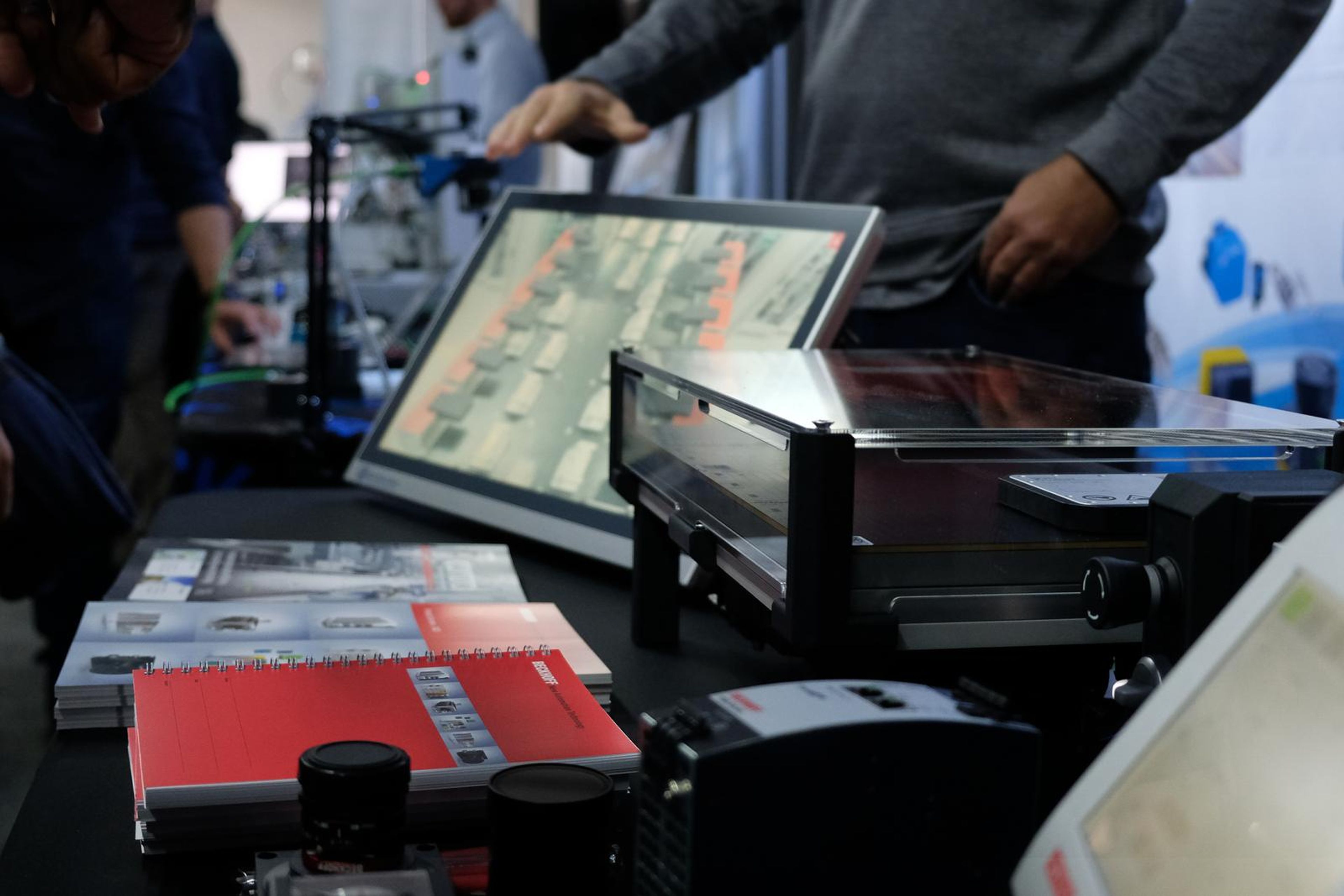 Beckhoff touchscreen controller on a demonstration bench