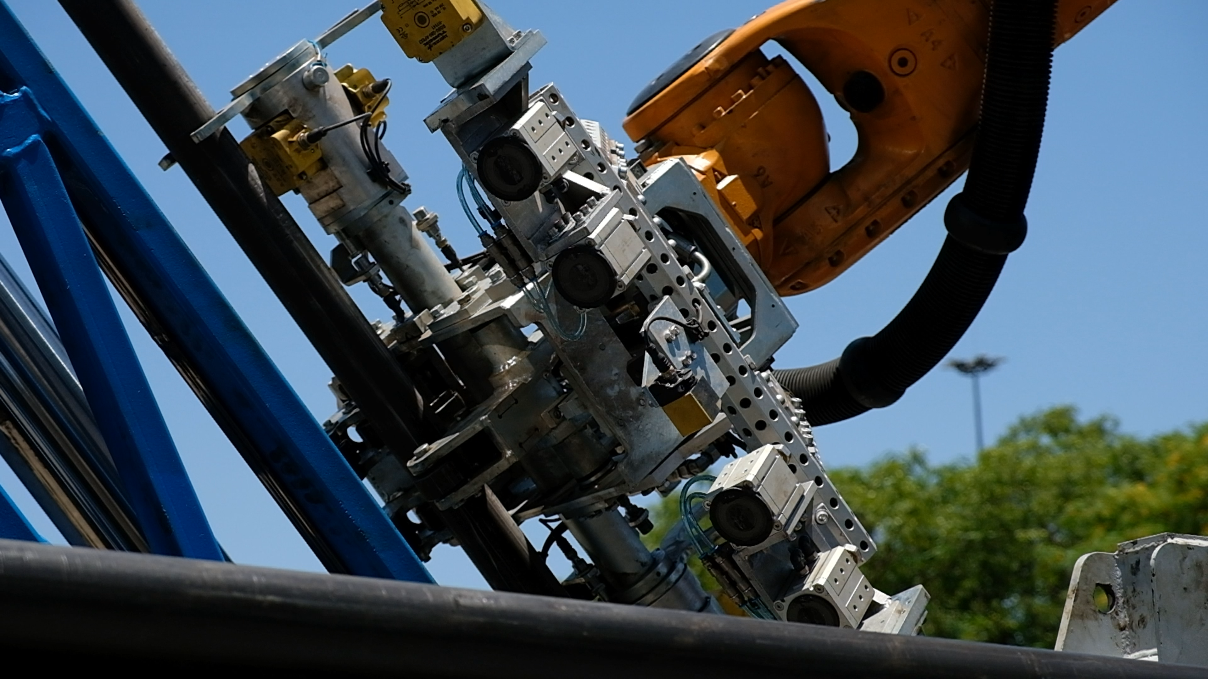 Frame grab 8 from Hall Core Drilling's drill-core bot test sequence at SAR Electronics, Pretoria