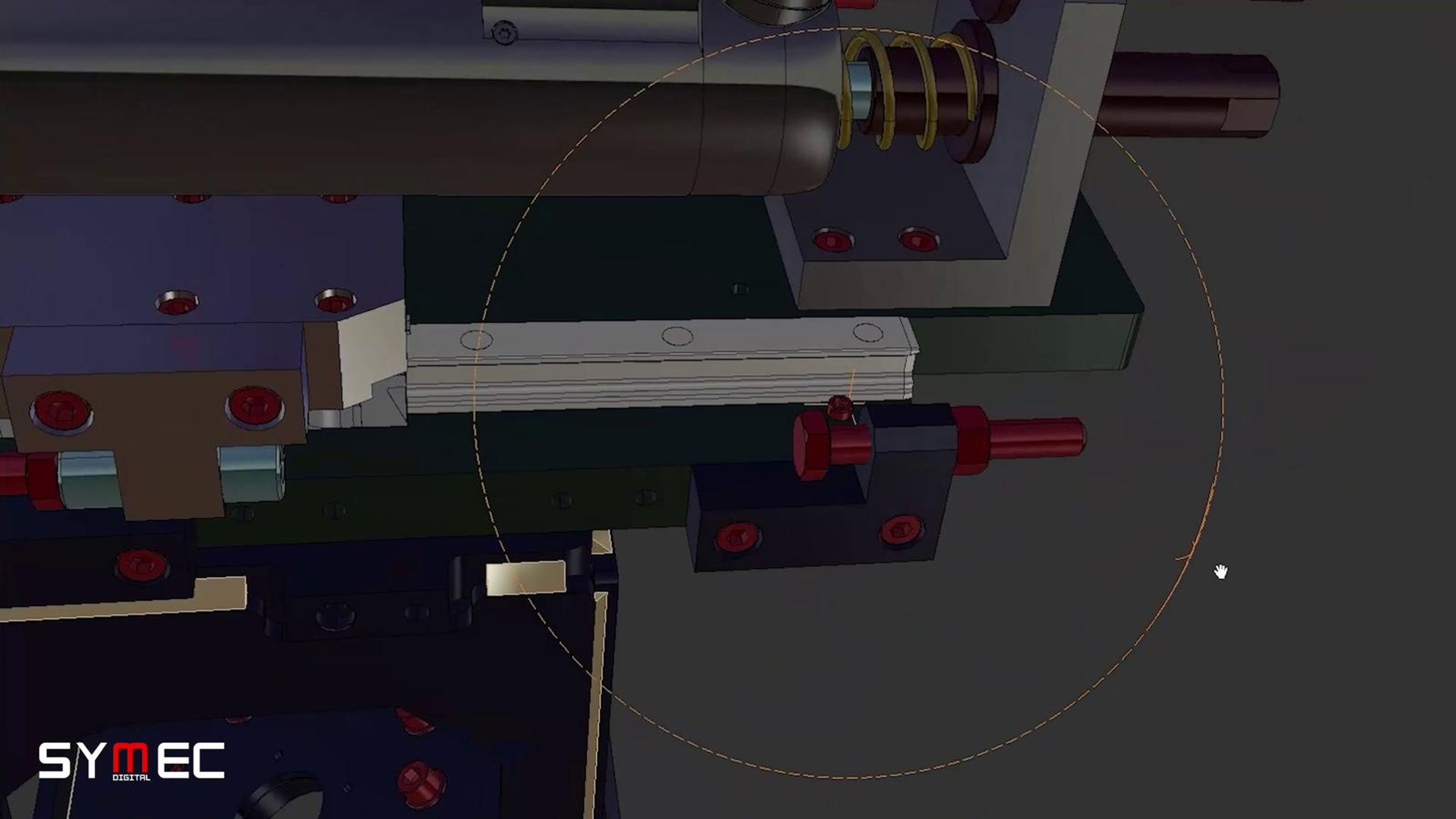 3D model of a mechanical clamp assembly
