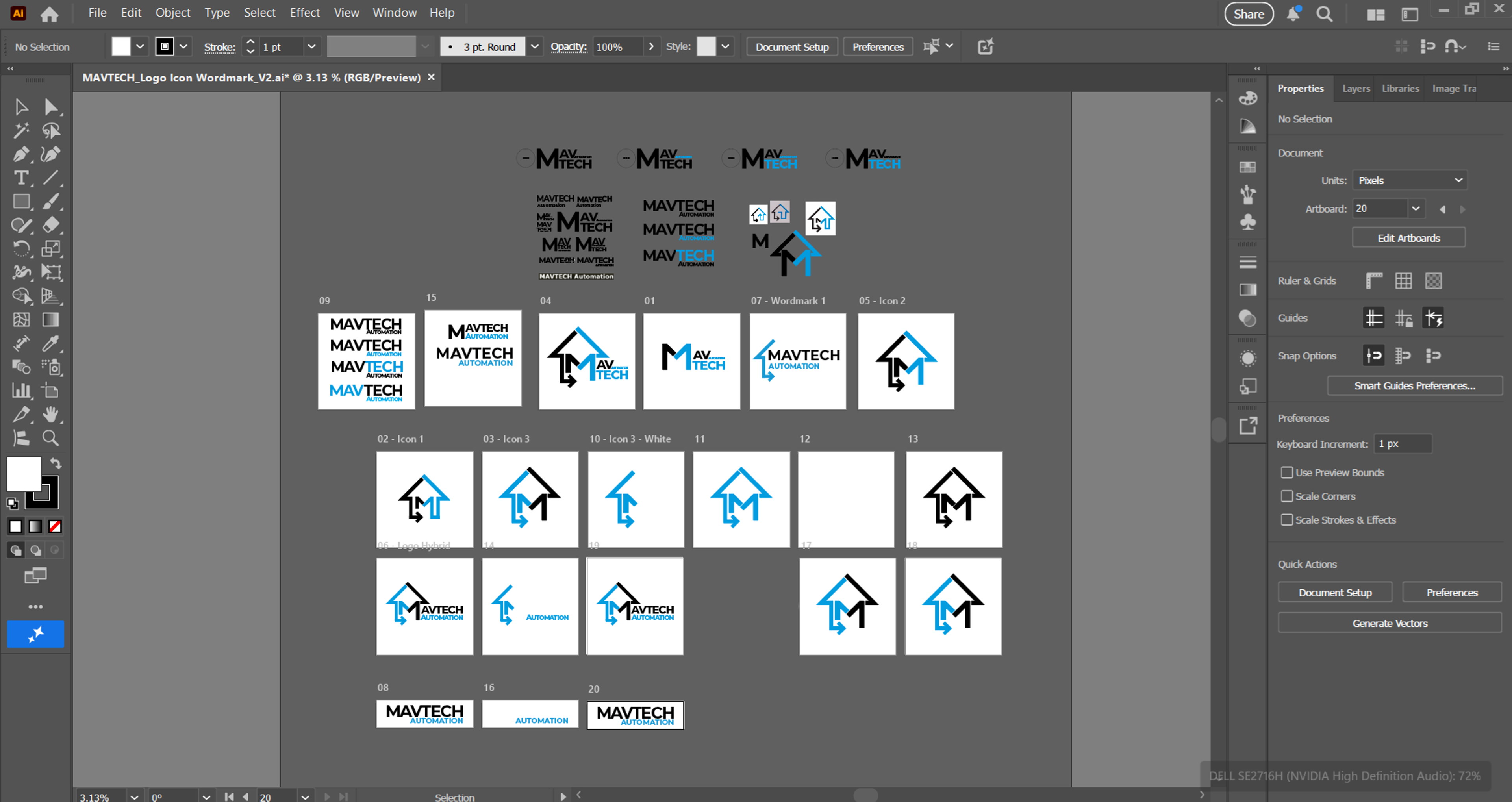 Behind the scenes, designing the MAVTECH Automation logo in Illustrator