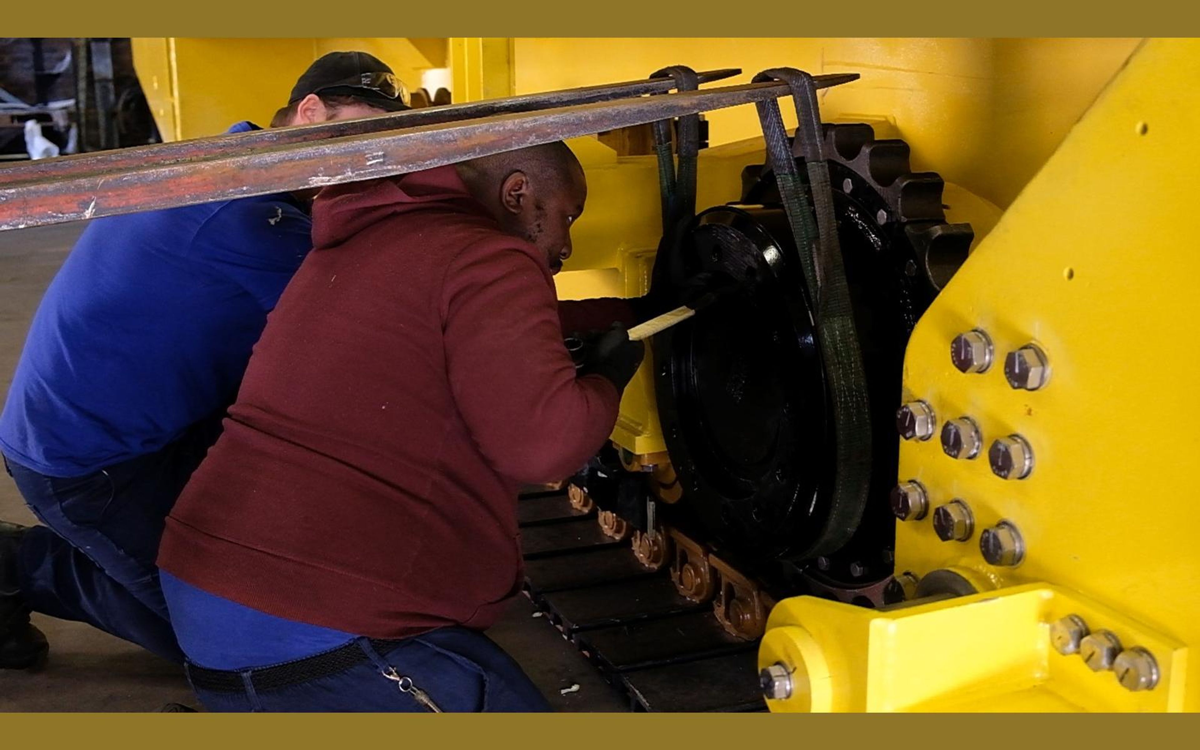 Salt harvester build, June 2022: frame, tracks and drivetrain, shoot 11
