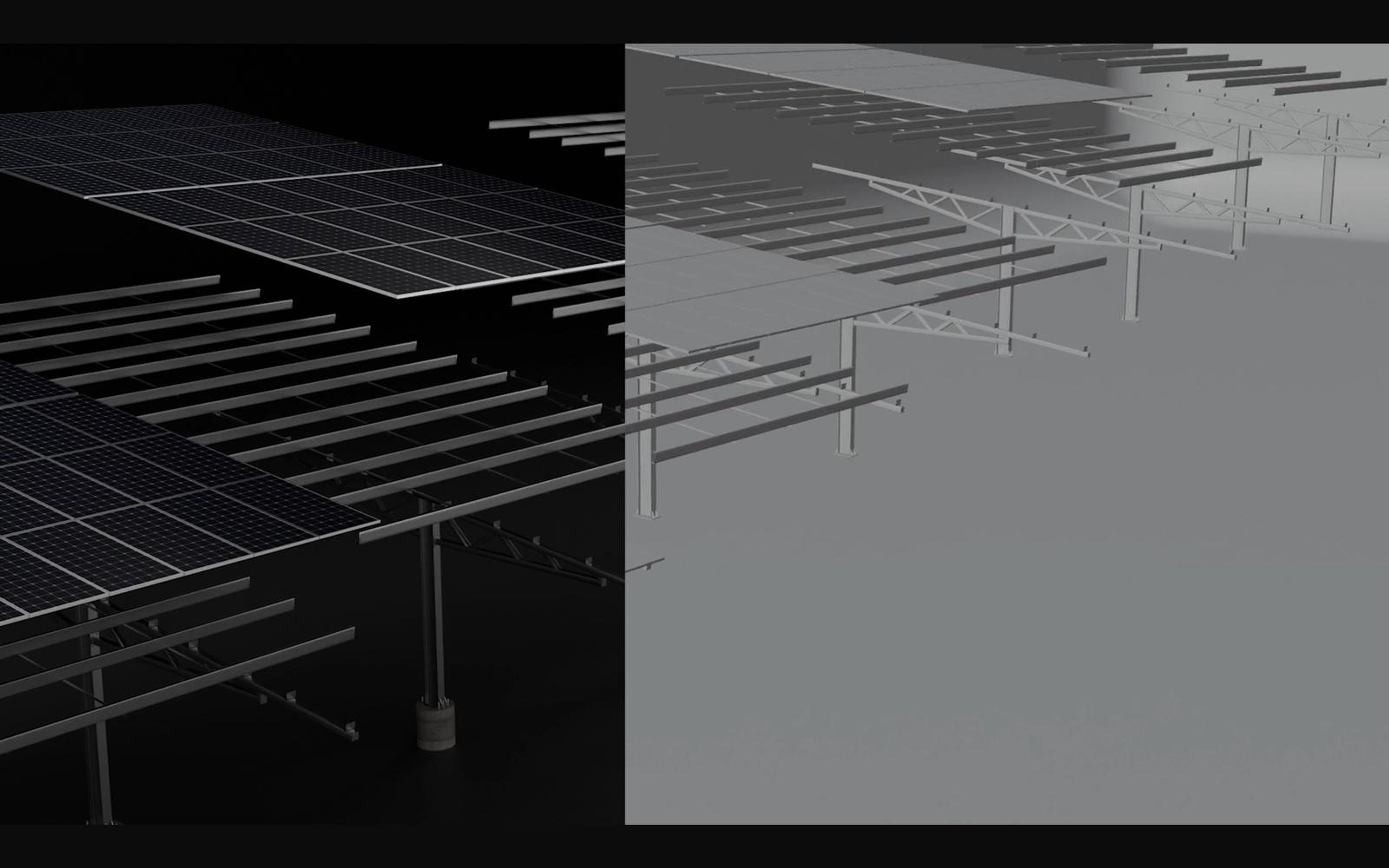 Wipe between clay and finished renders of panels and rails