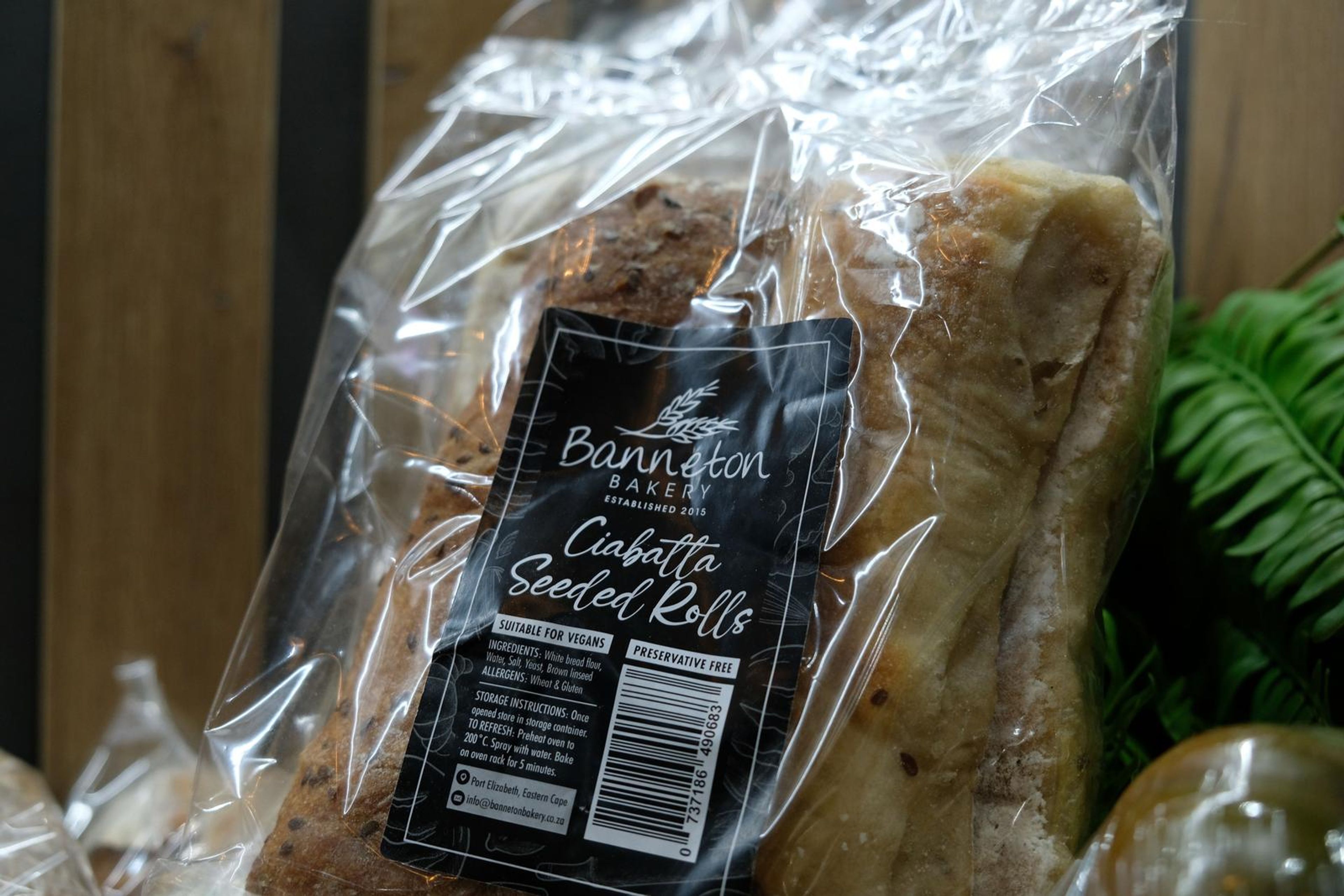 Packs of sourdough and ciabatta rolls with Banneton Bakery labels