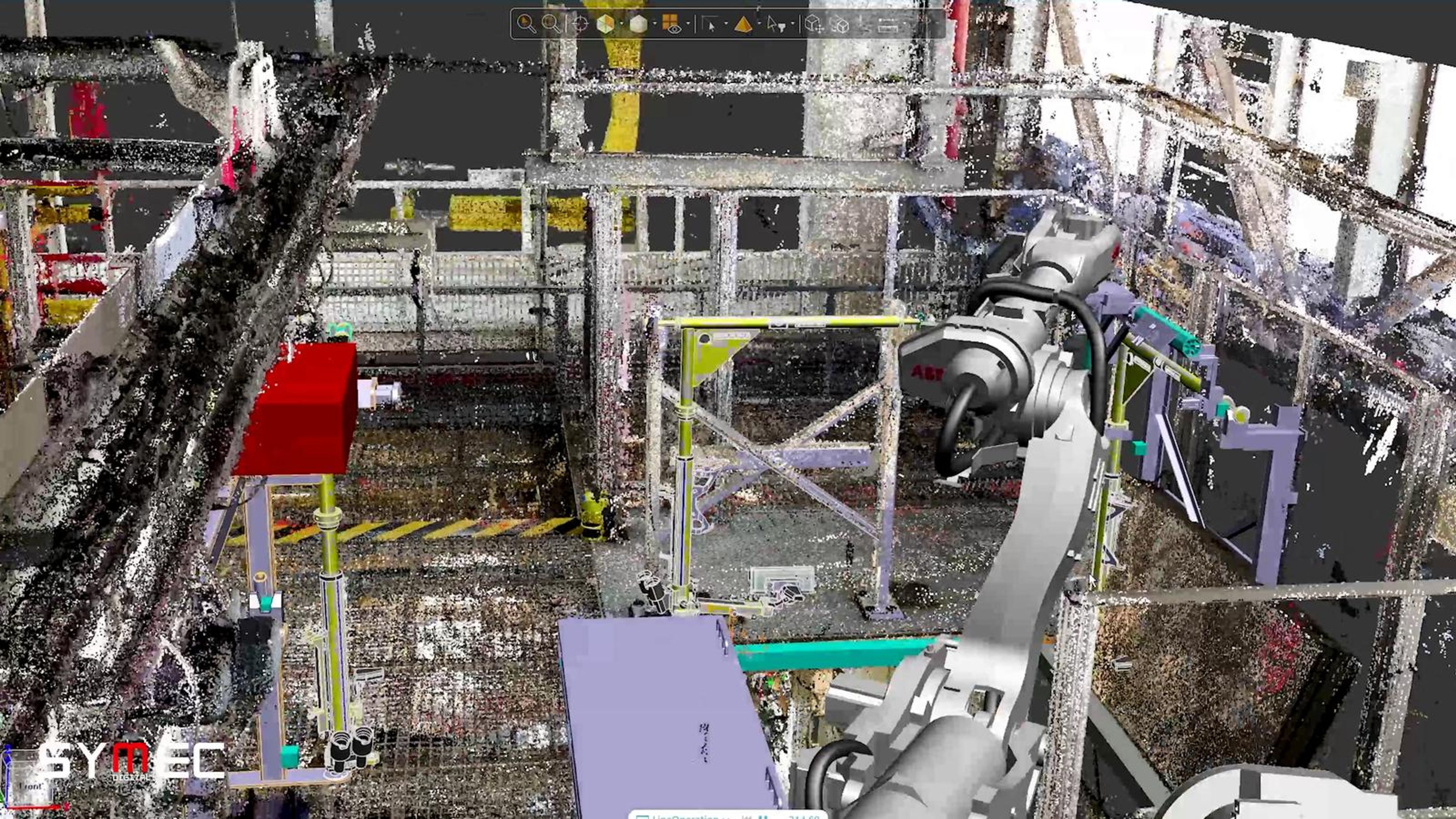 Scan of a plant with a robot and a safety fence