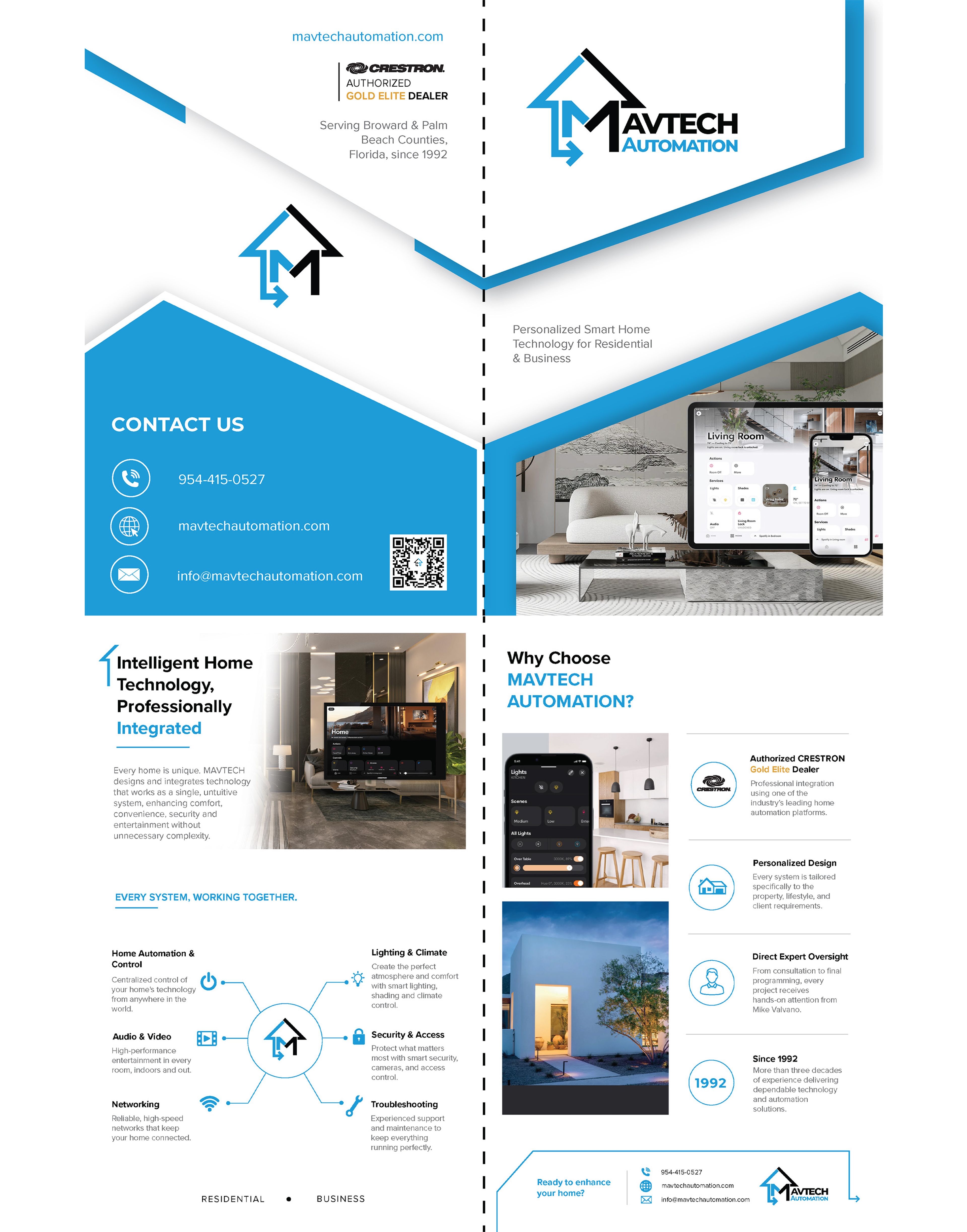 MAVTECH Automation bi-fold brochure print design