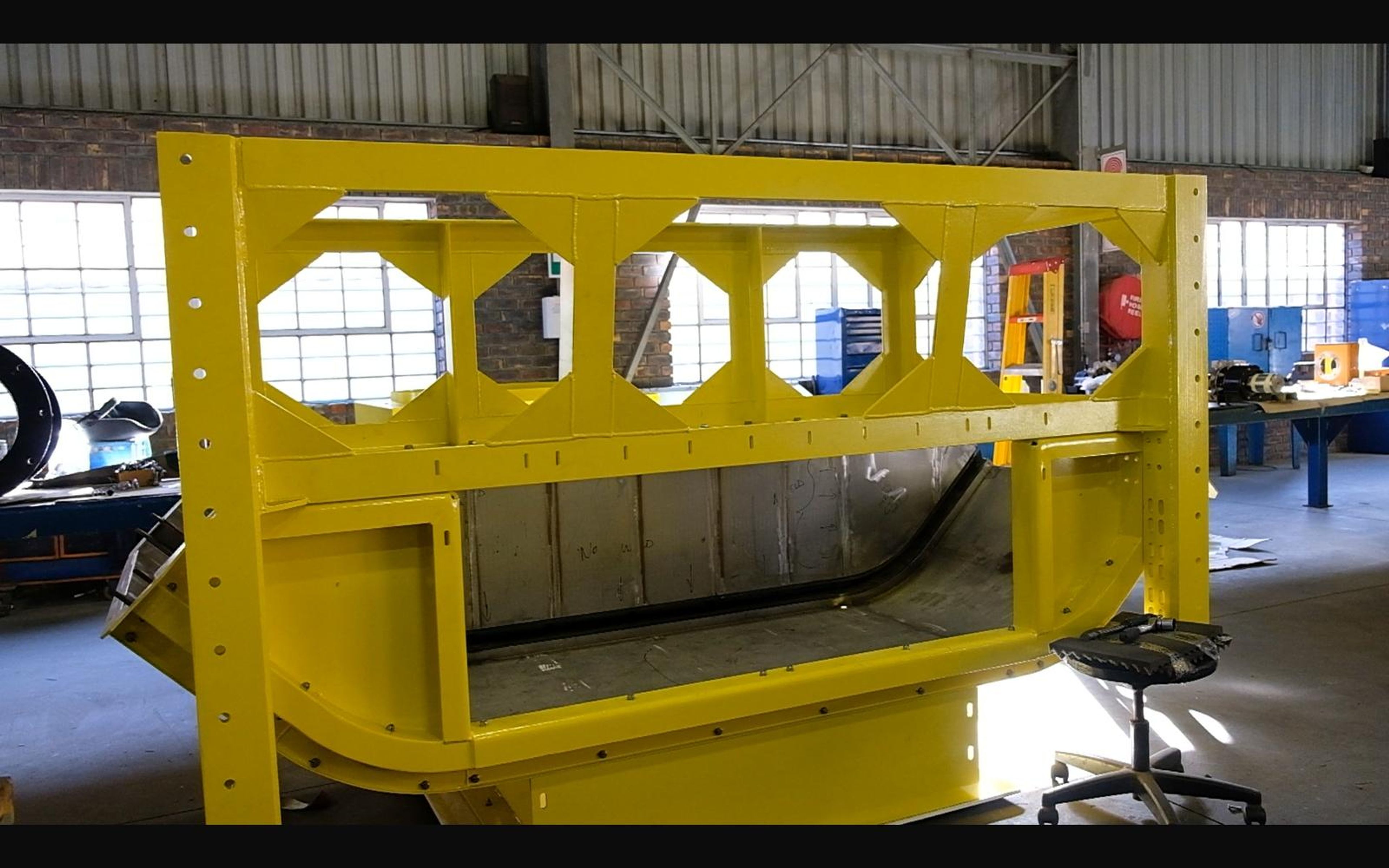 Salt harvester build, May 2022: chassis sections and components, shoot 2