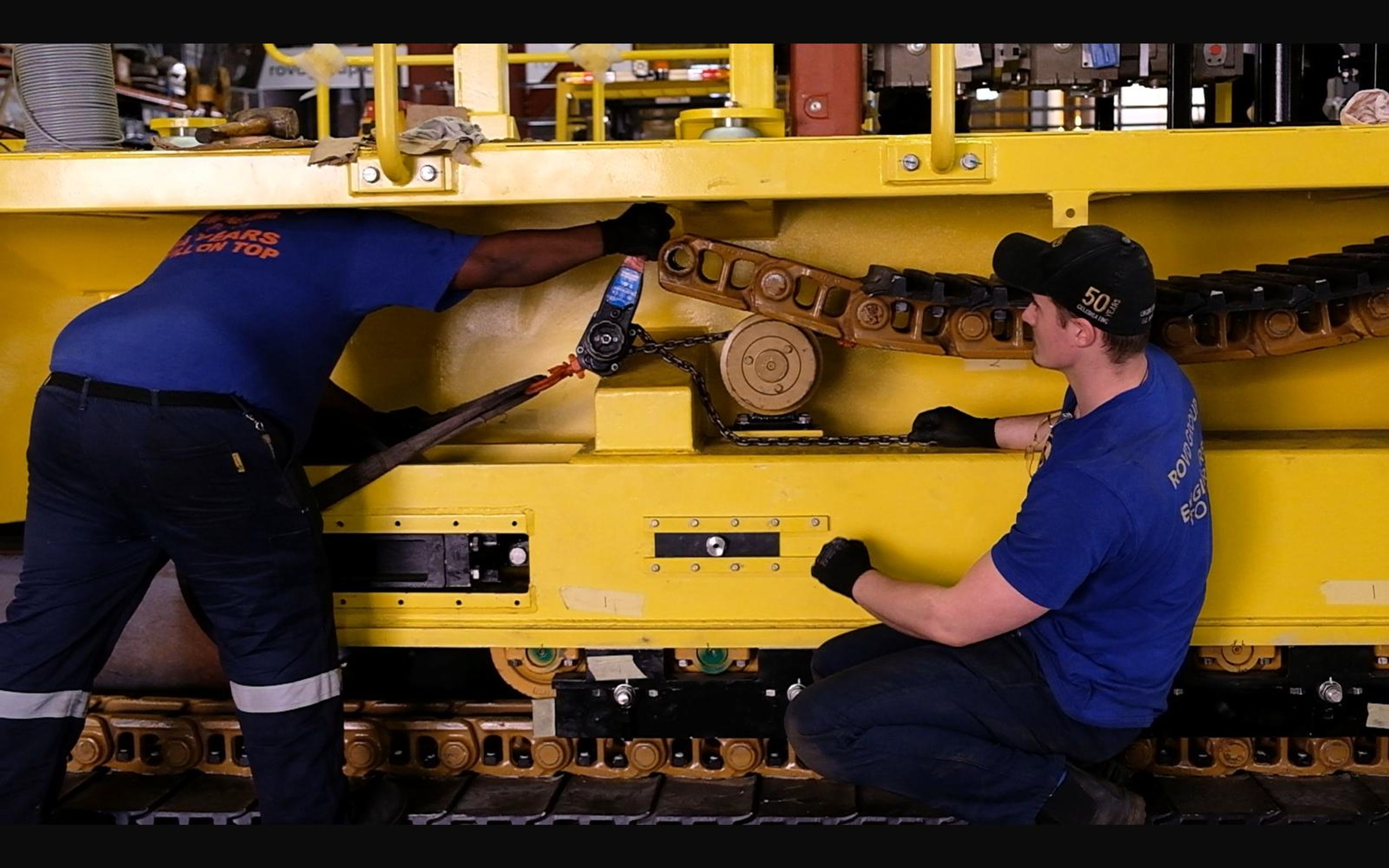 Salt harvester build, June 2022: frame, tracks and drivetrain, shoot 11