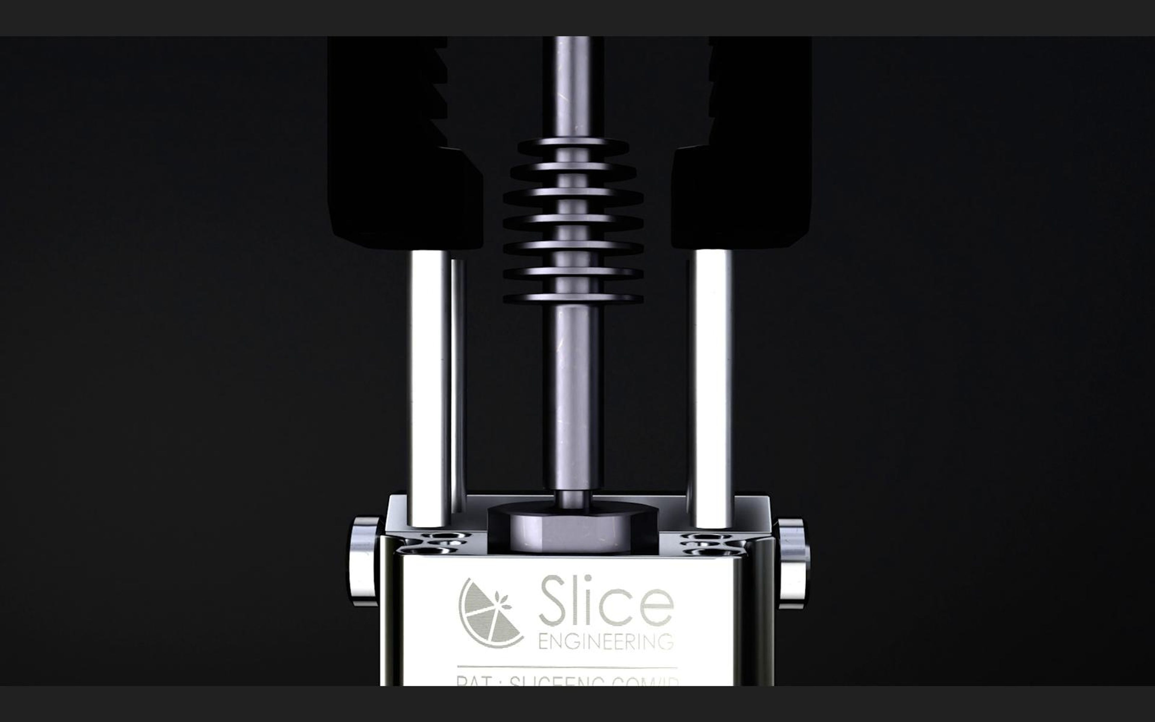 Hotend heater block and cooling fins in close view