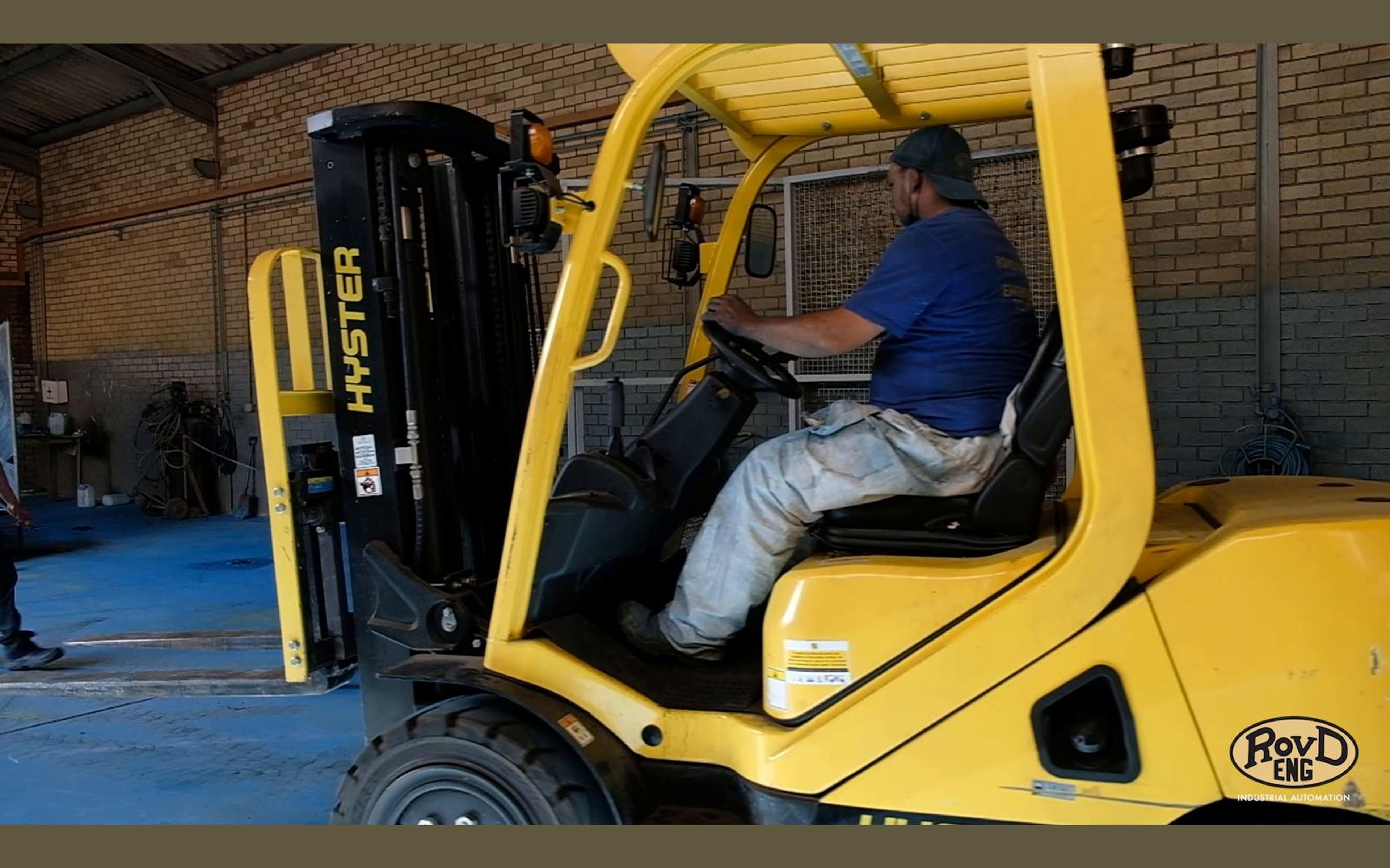 Forklift driver in the yard