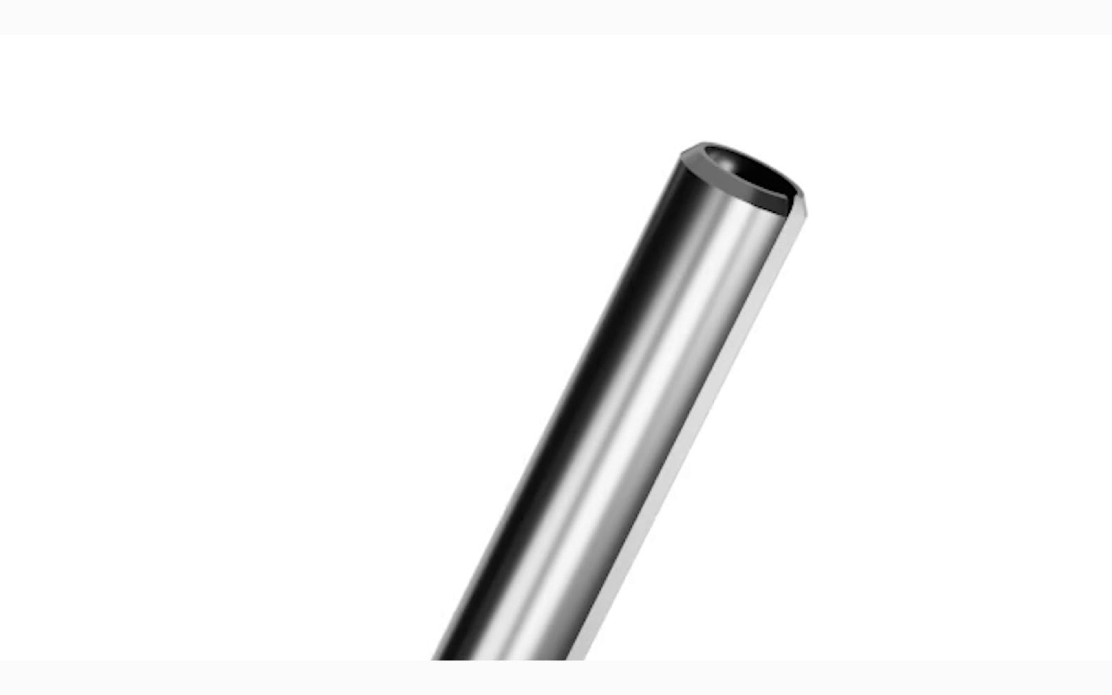 Black steel sleeves in two sizes on white