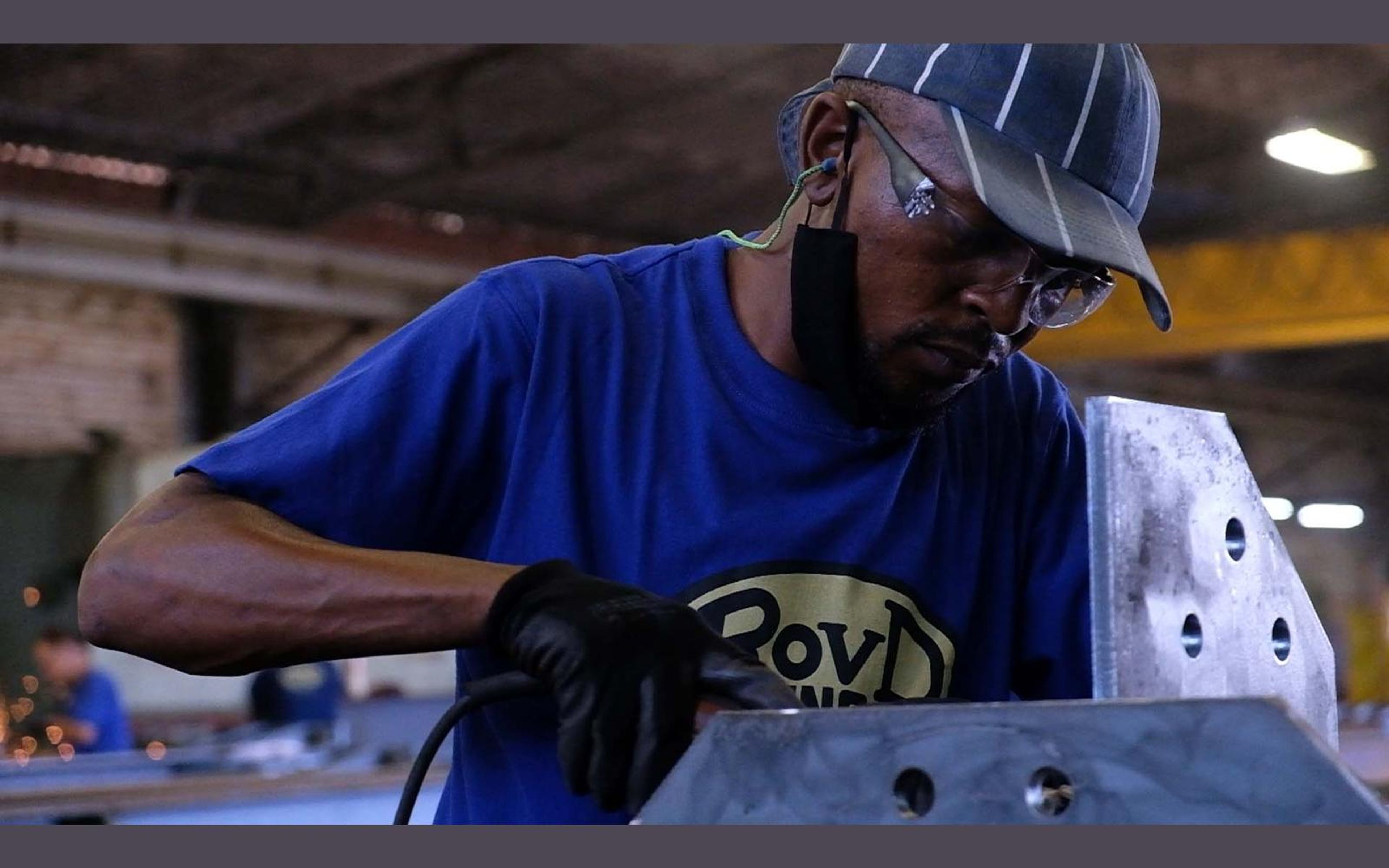 Fabricator marking and measuring steel