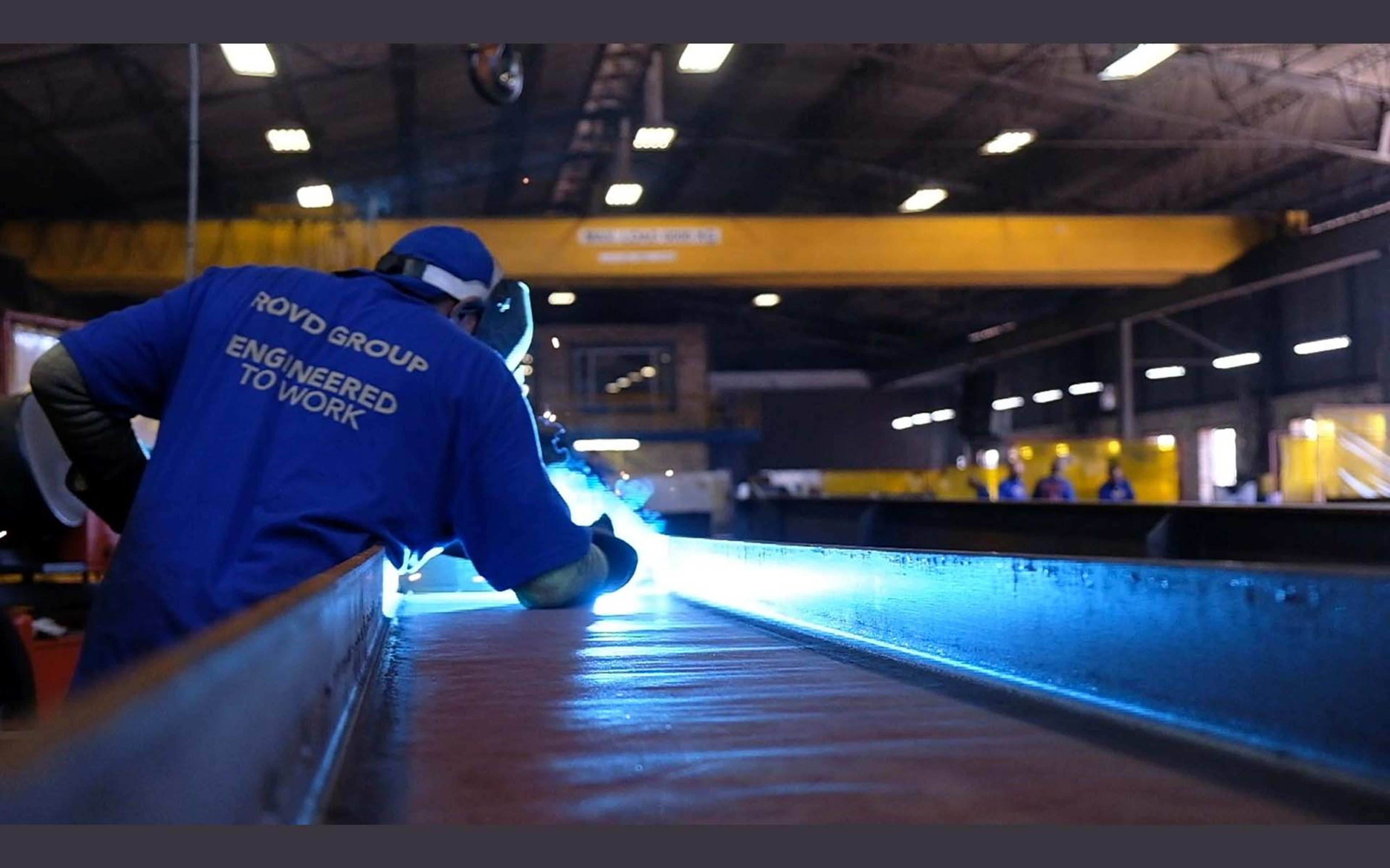 Fabricator marking and measuring steel