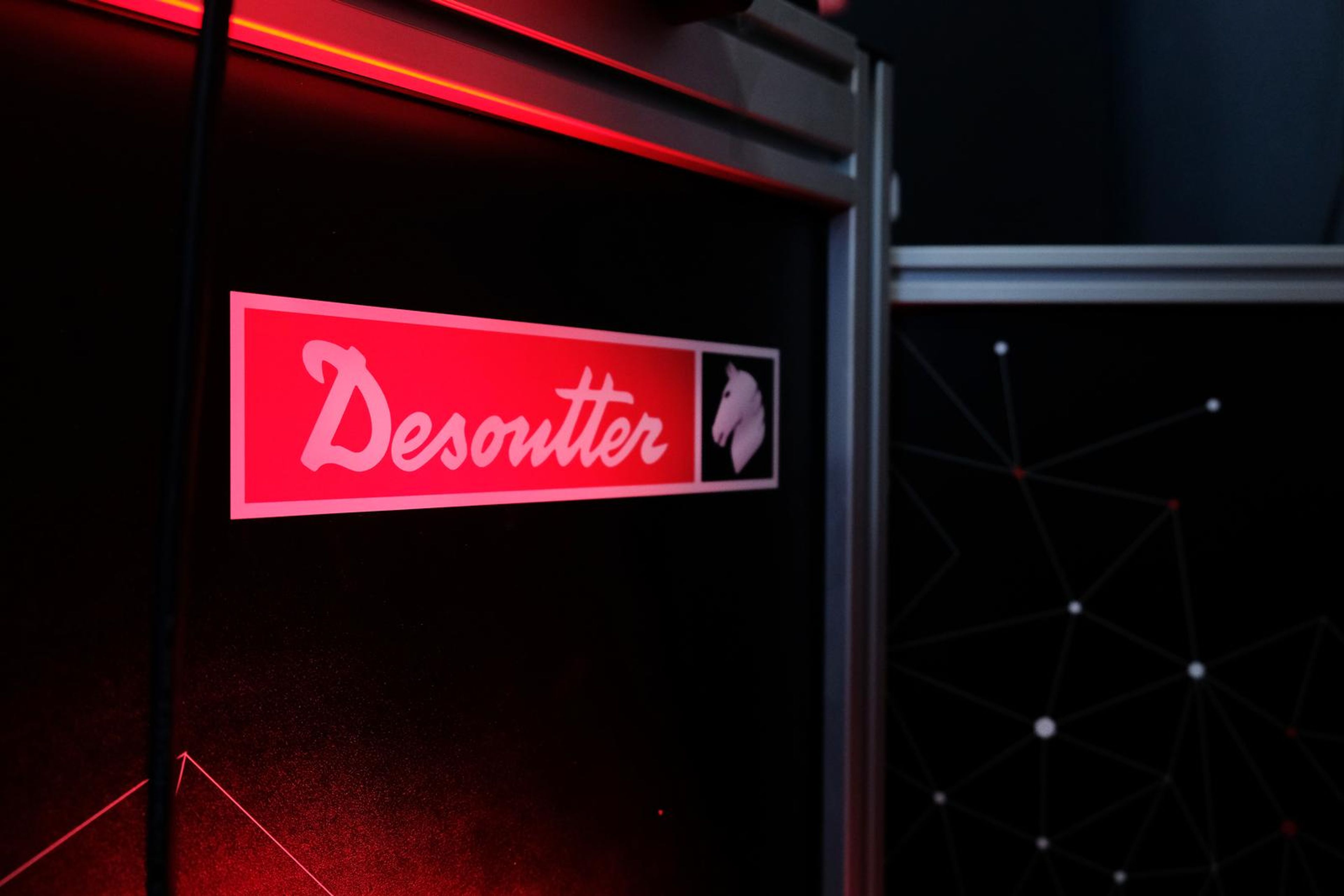 Desoutter illuminated sign glowing red