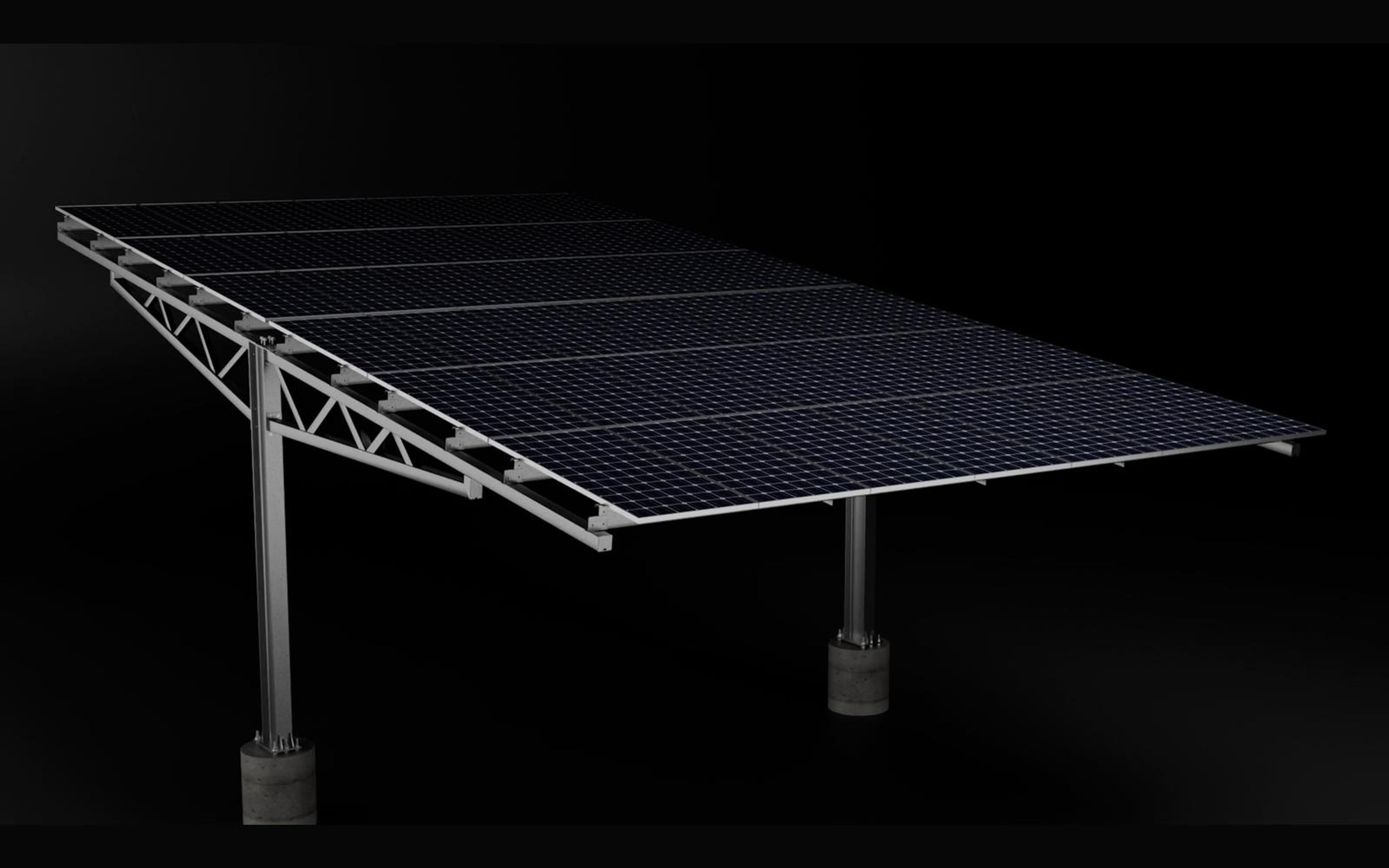 Finished Y-canopy solar roof render