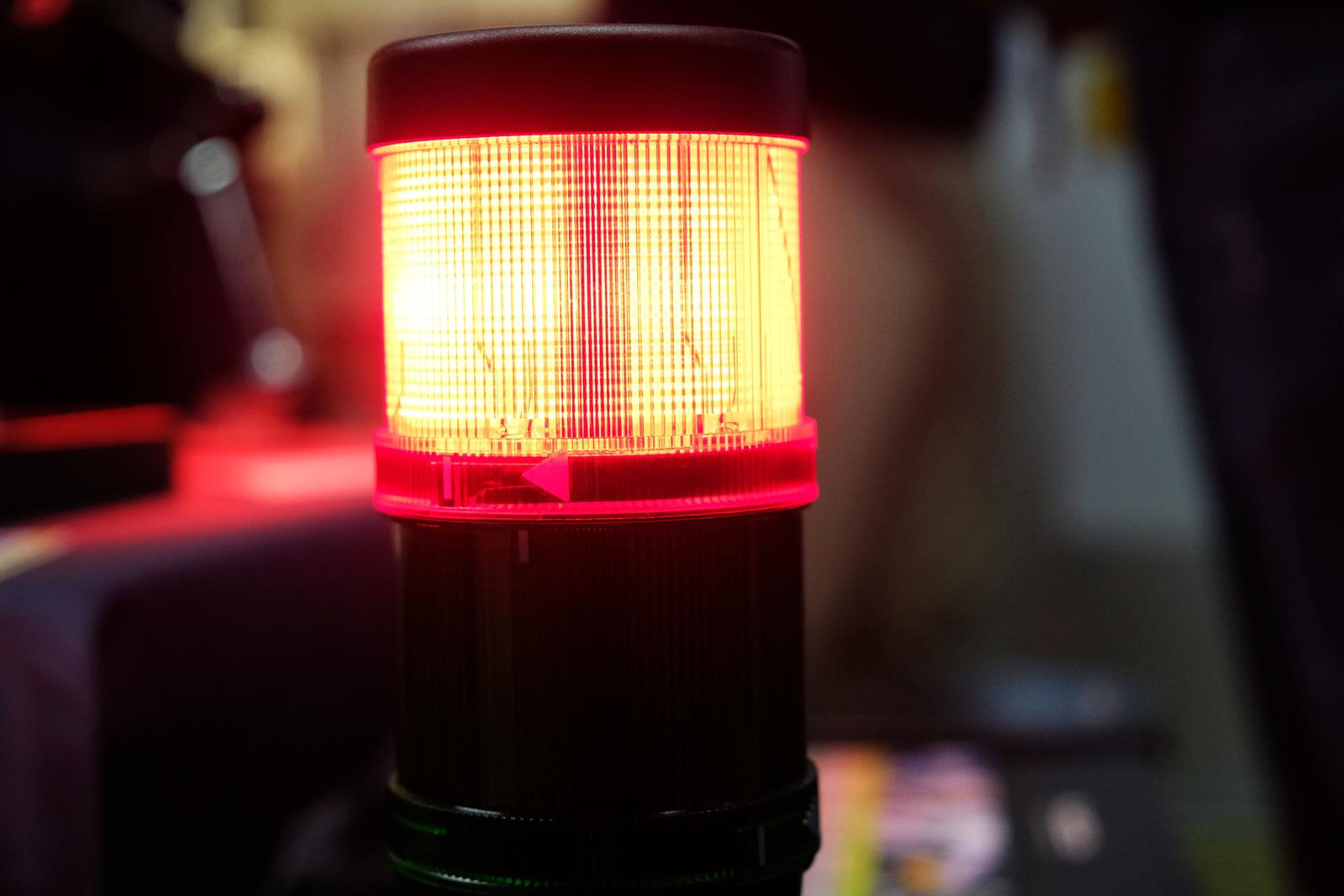 Glowing red stack light