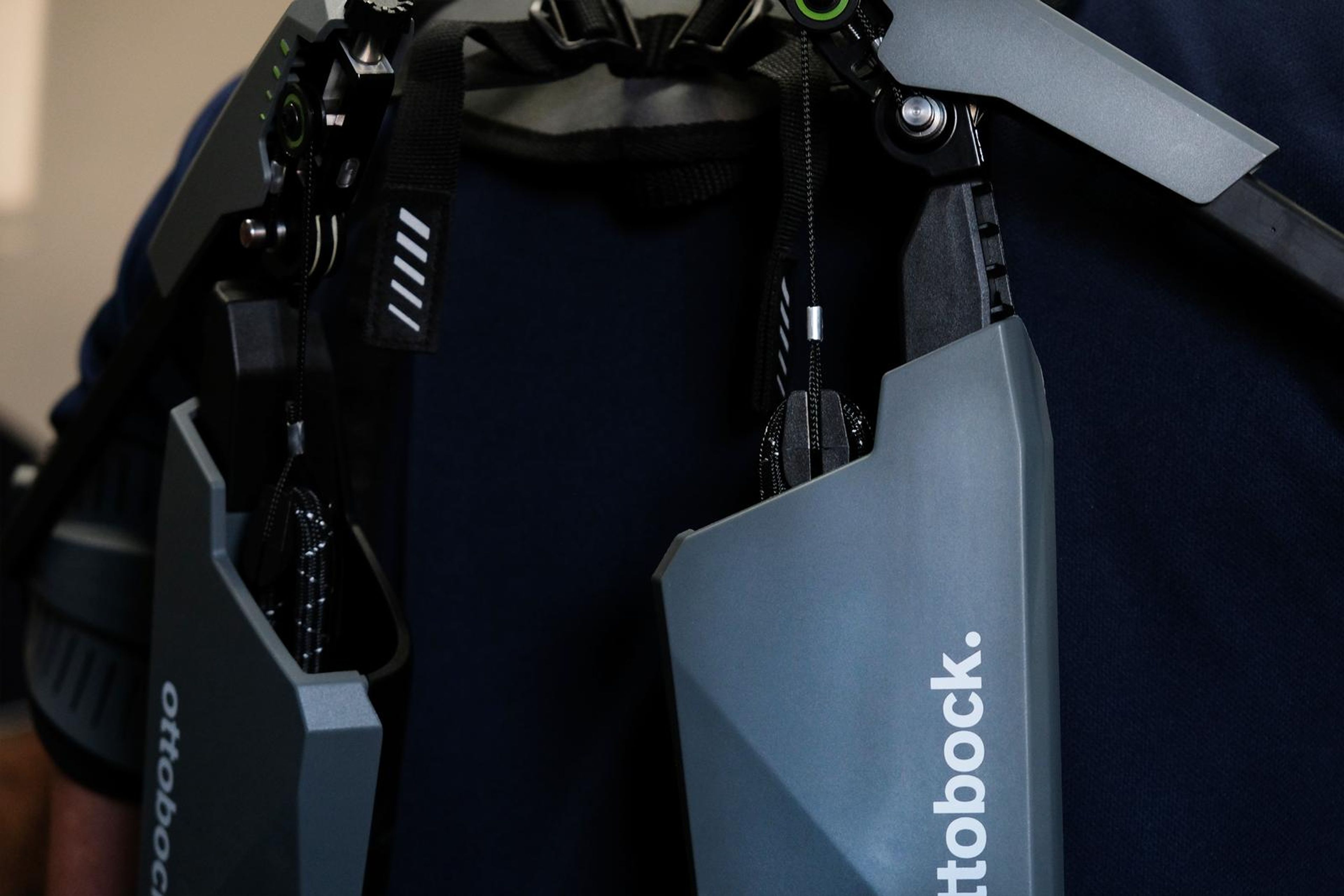 Exoskeleton back unit with its Ottobock branding