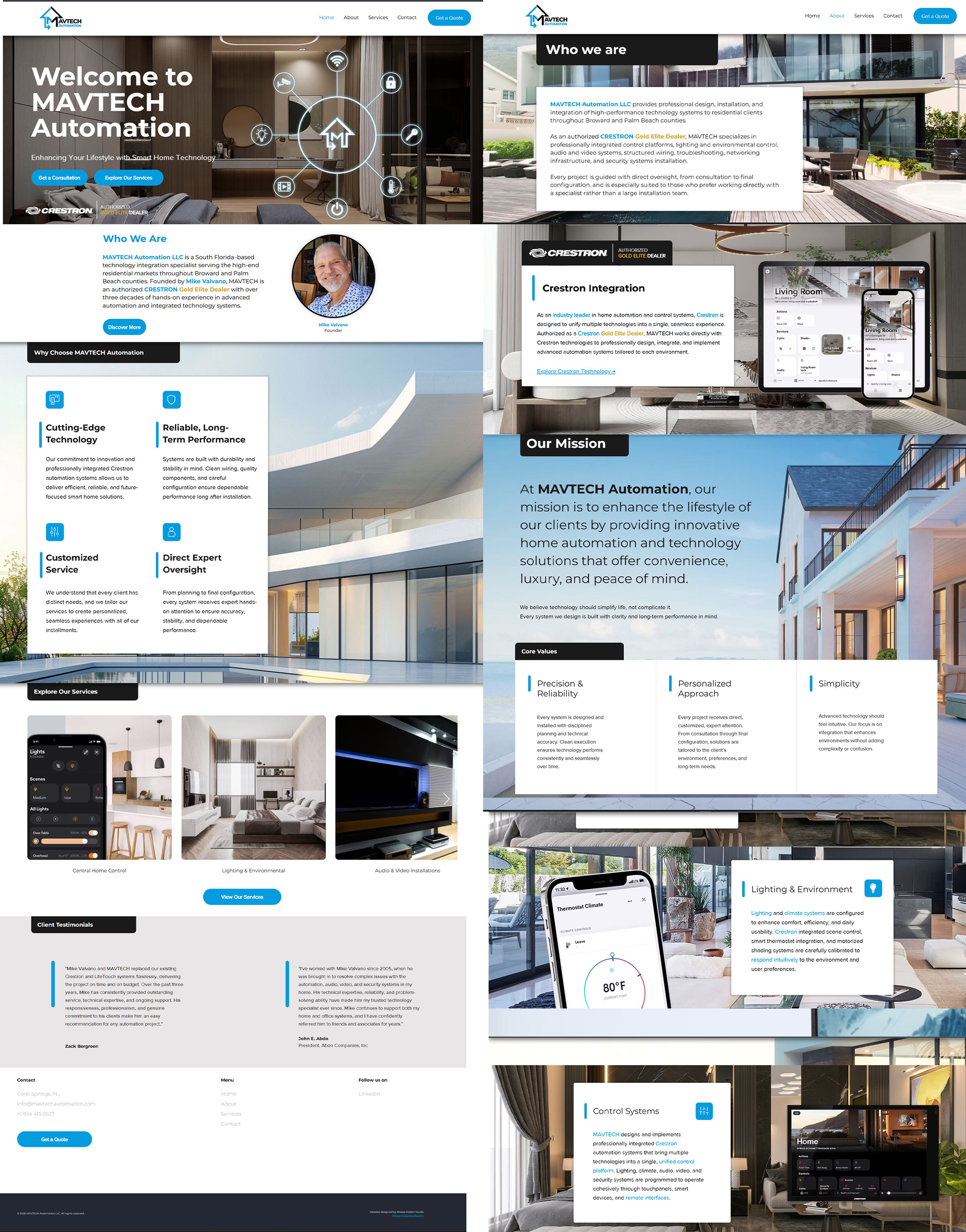 MAVTECH Automation new website, full page view