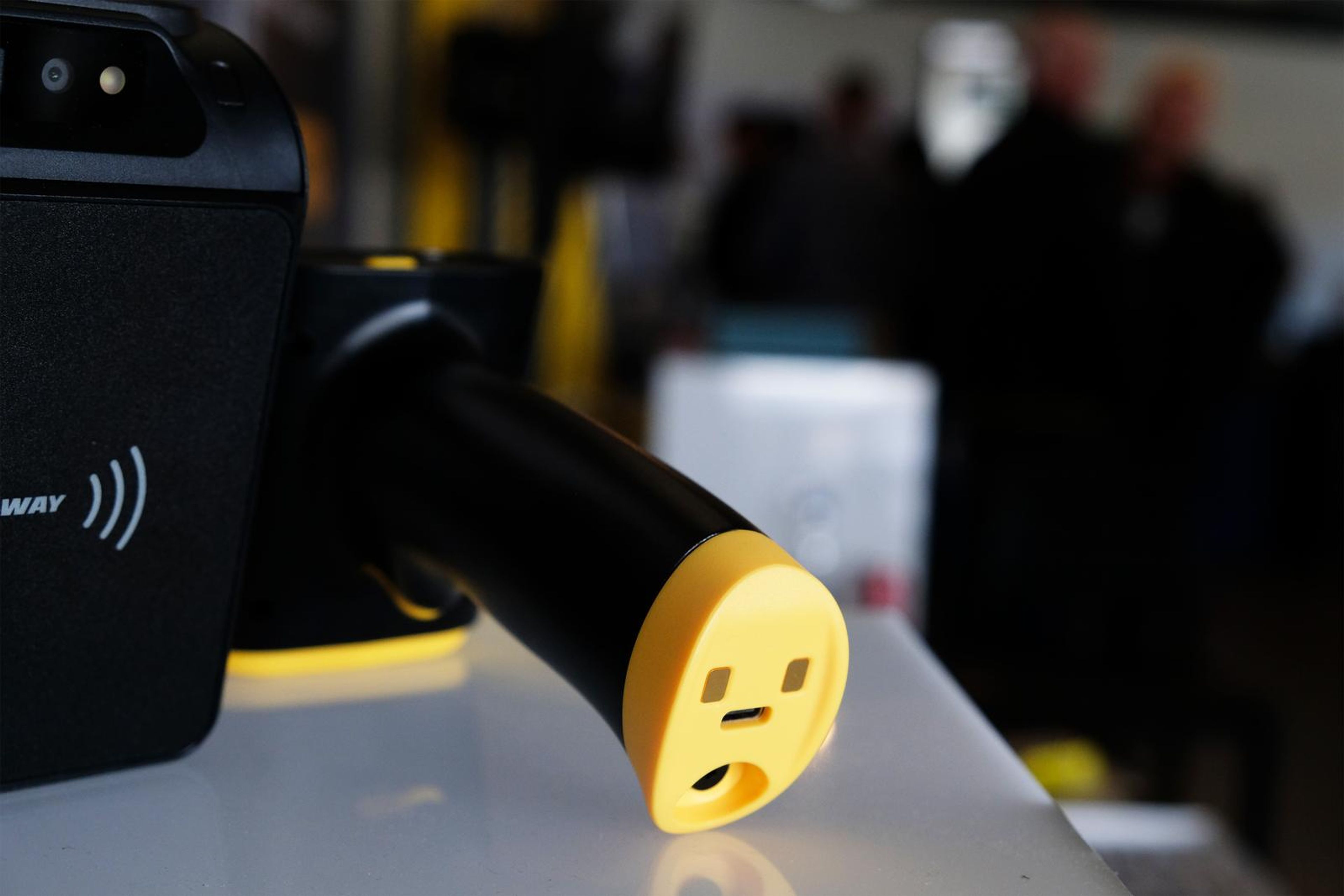 Handheld scanner with a yellow trigger