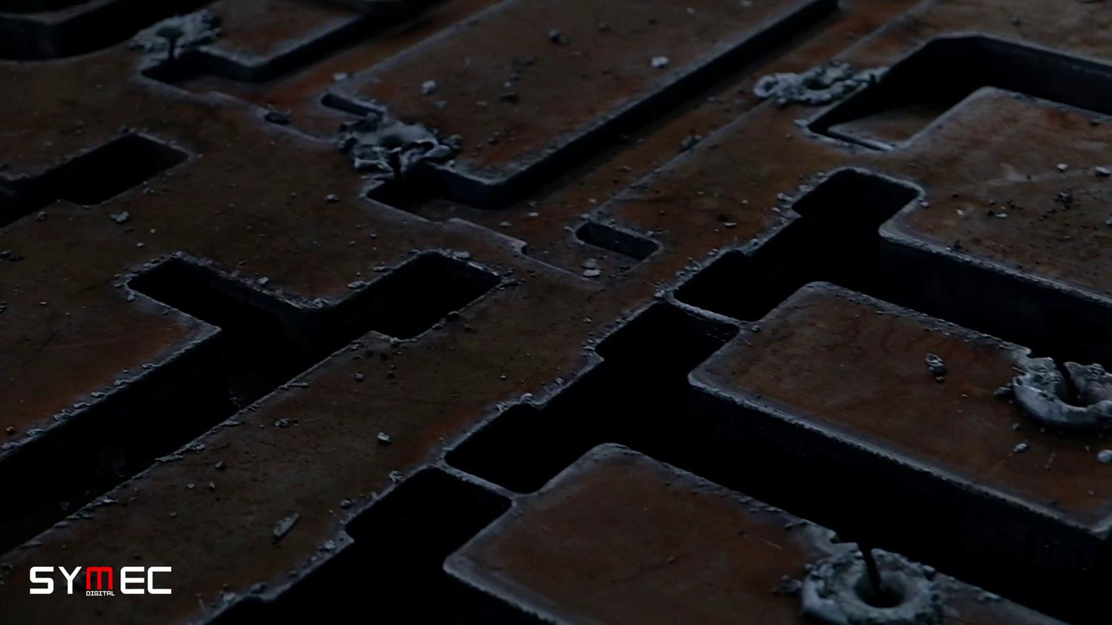 Close view of a cut steel plate