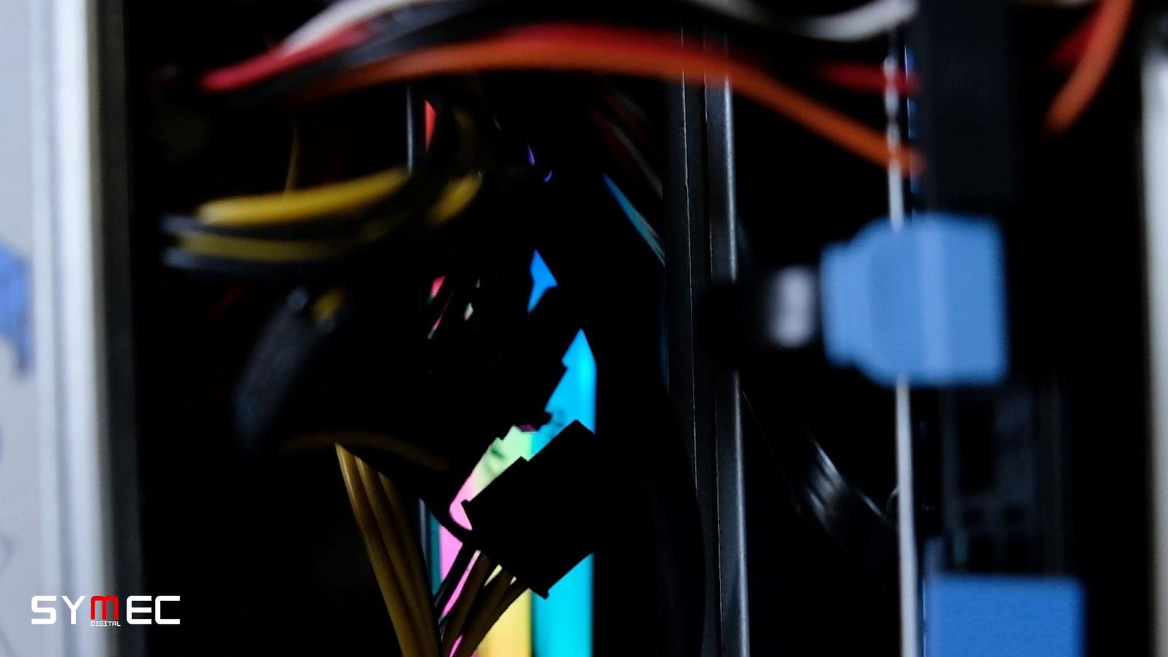 Red and white wires in a control cabinet