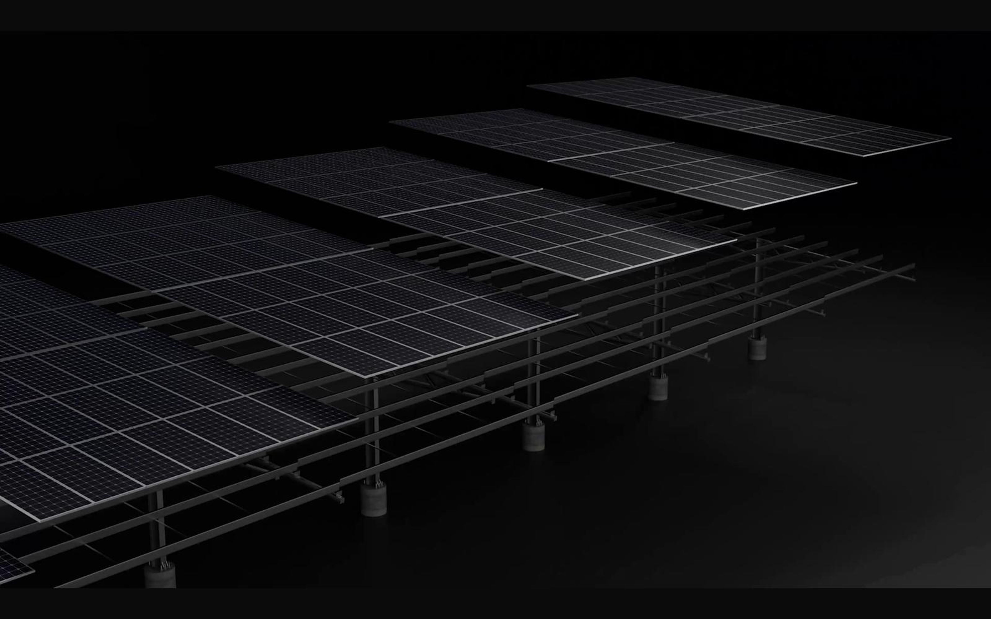 Long single-sided solar canopy