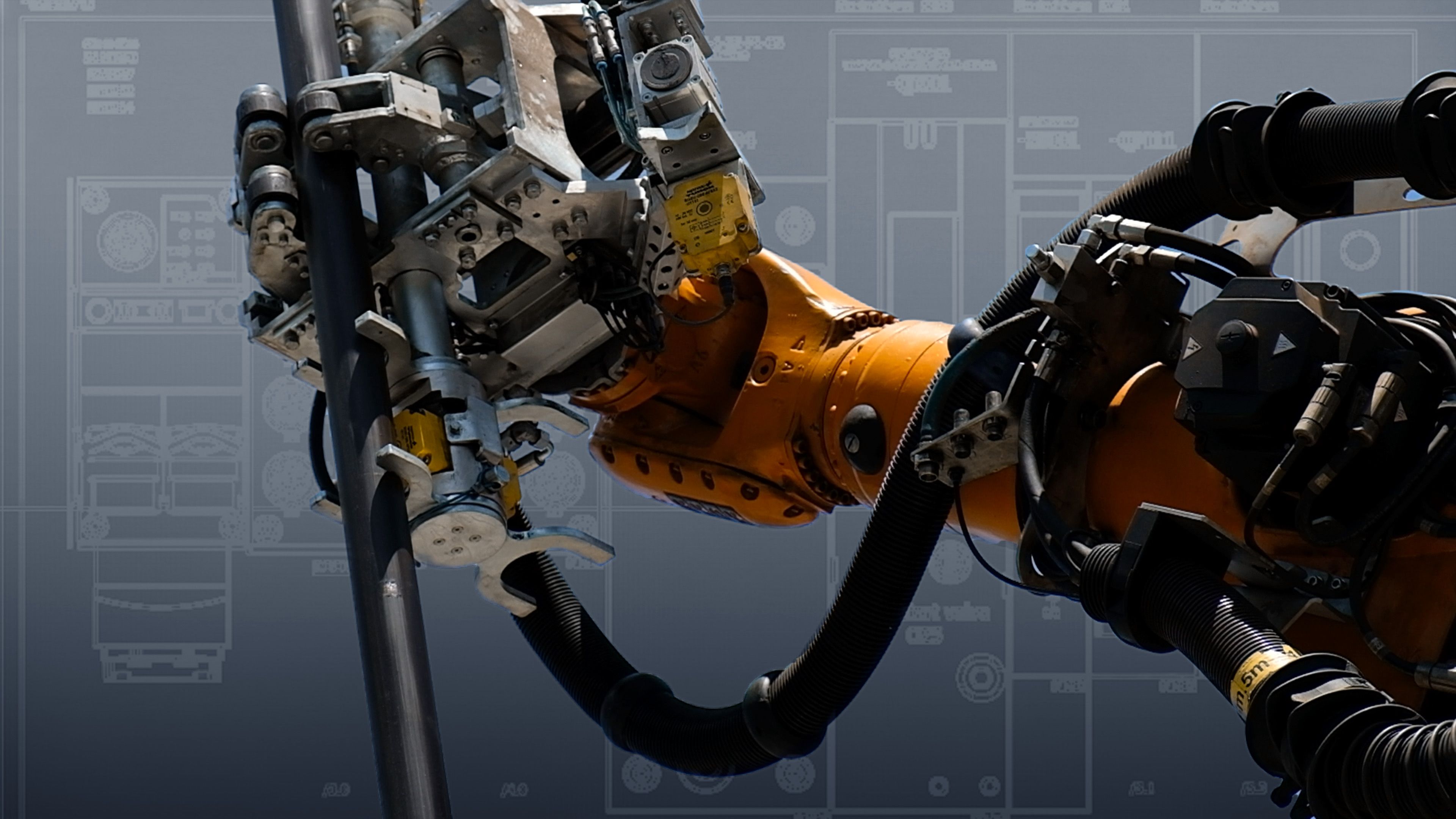 Hall Core Drilling's drill-core bot mid-sequence at SAR Electronics' Pretoria plant