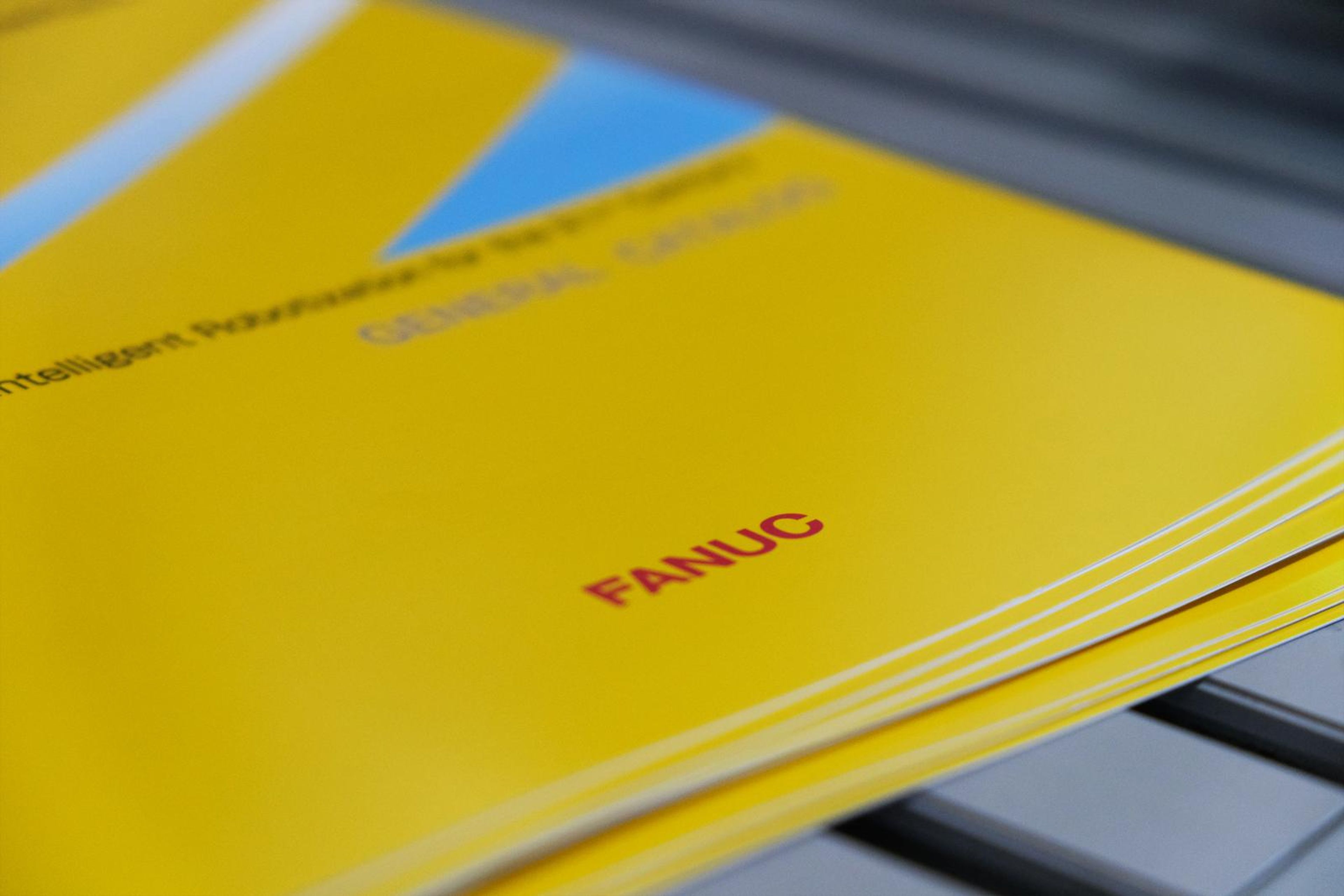 Fanuc booklet on the demonstration bench