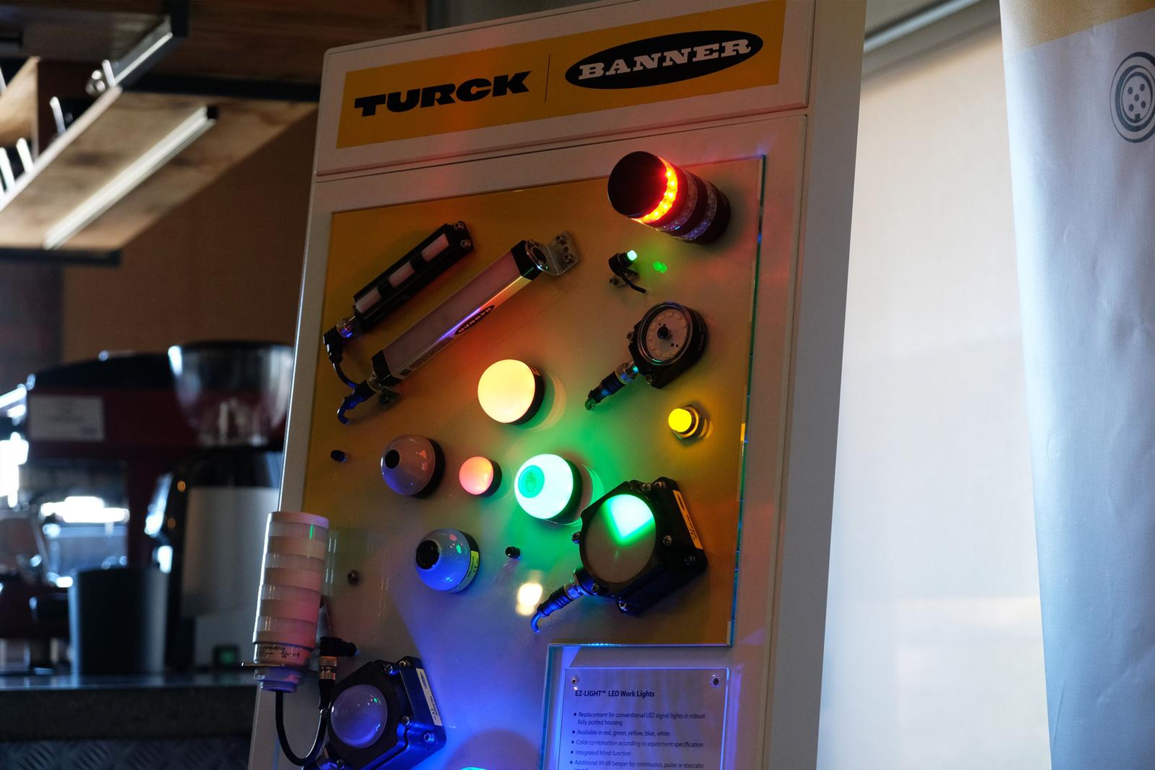 Turck panel with glowing indicator lights
