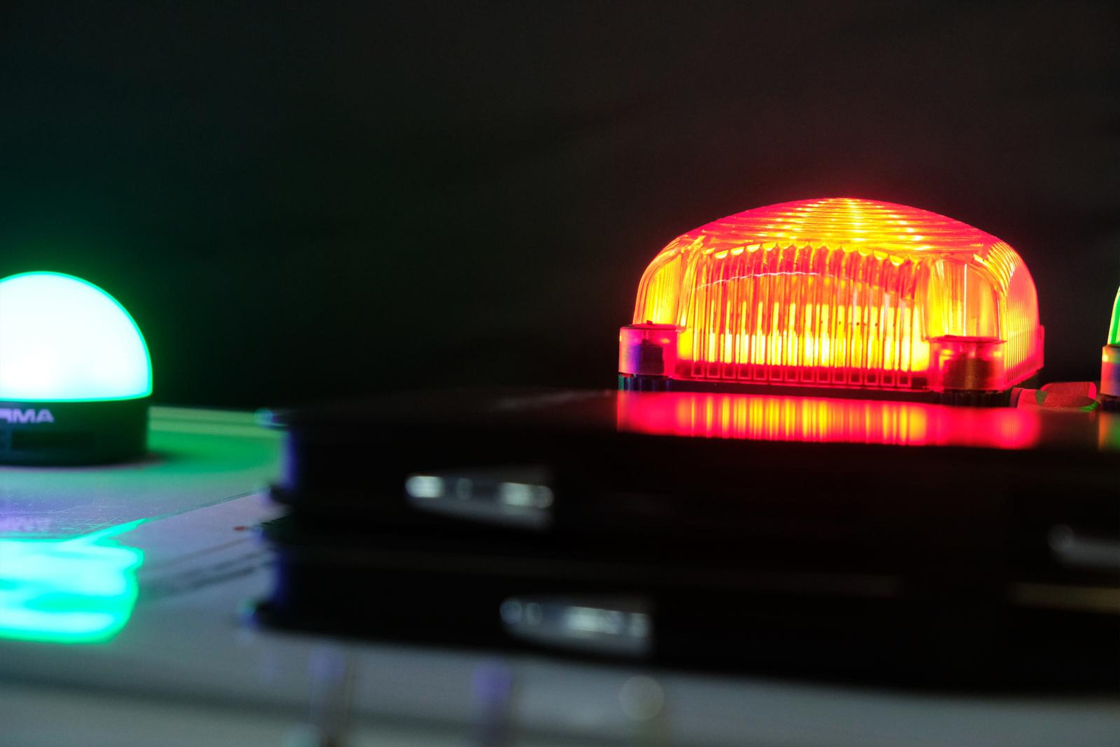 Red beacon light on a Rubicon demonstration