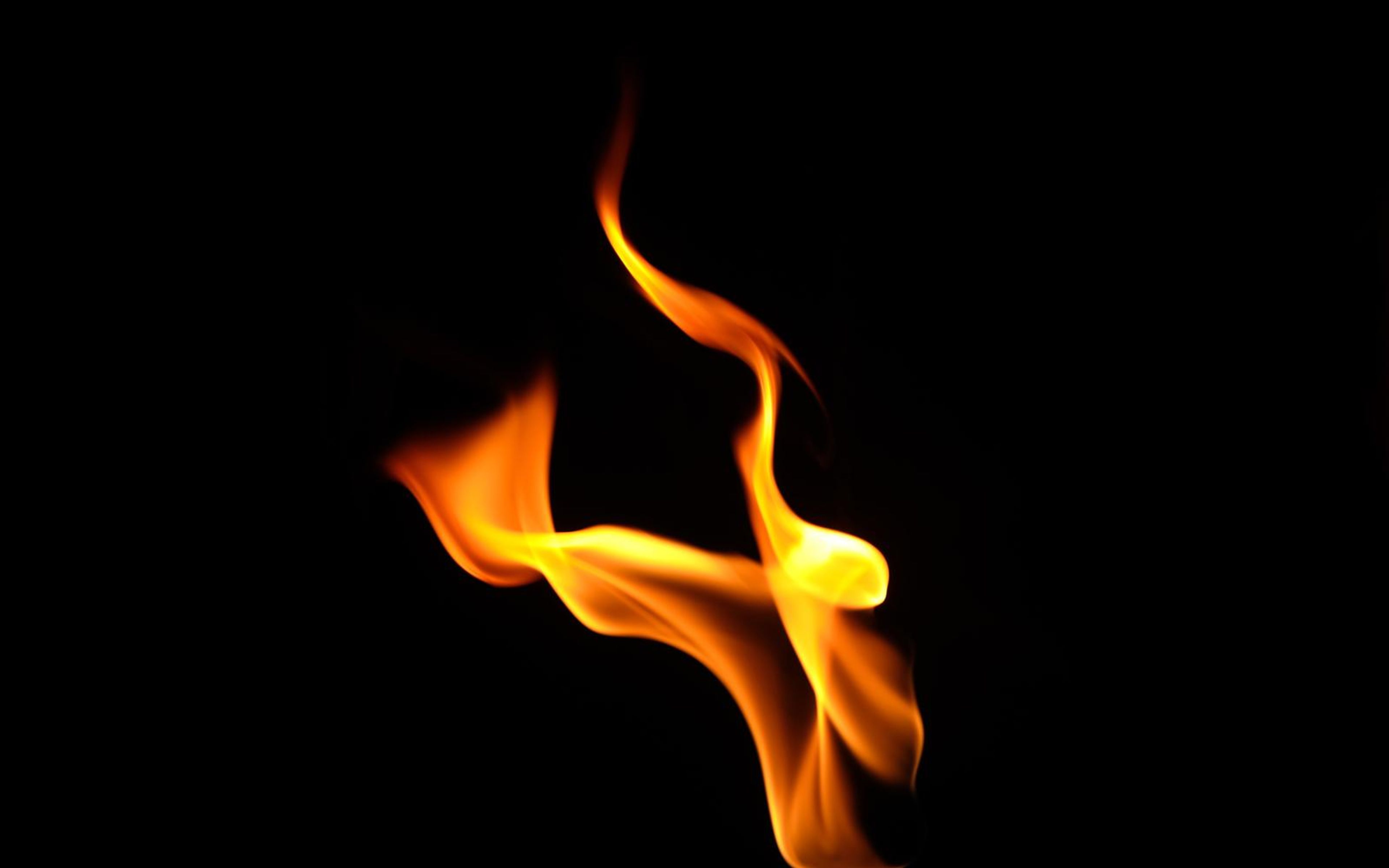 Flame with a looping s-shaped tendril and a spike at the upper left