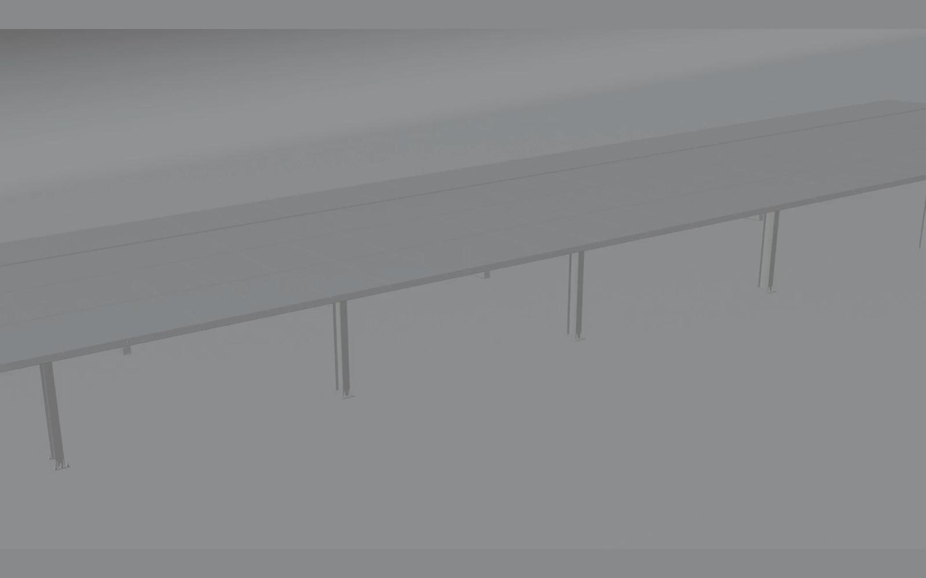 Long carport canopy in grey clay render