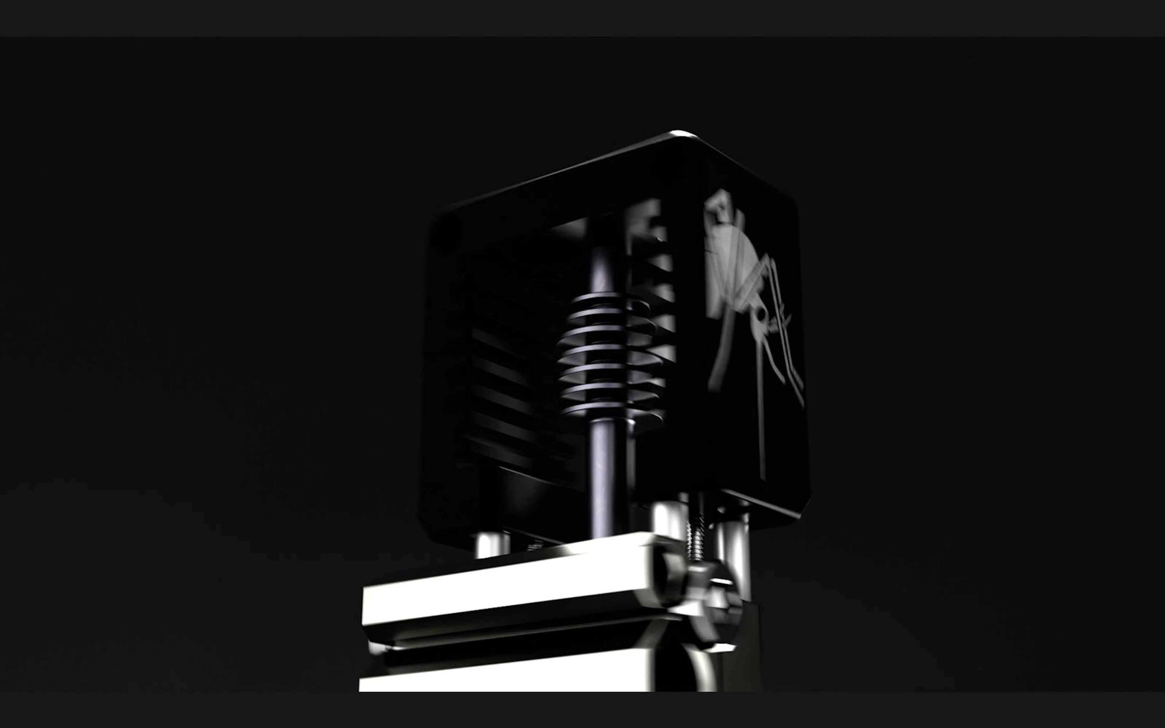 Hotend in a black ink effect with a mosquito graphic