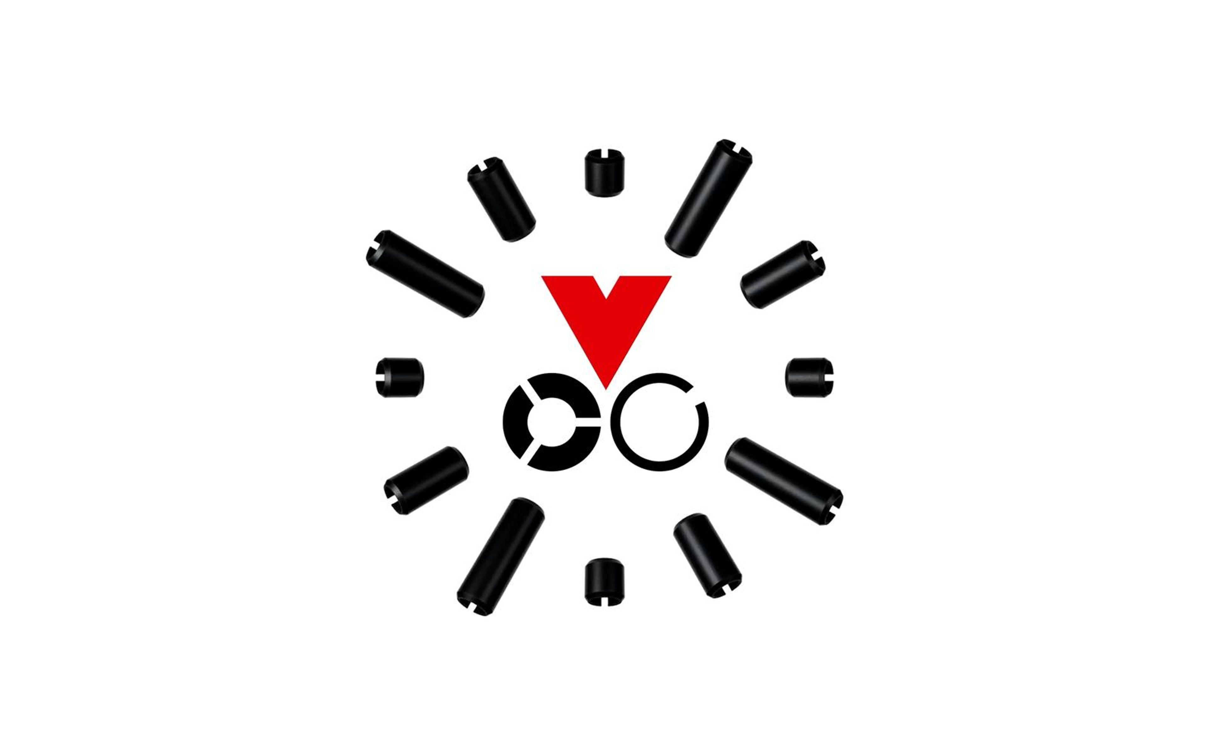 Vogelsang logo surrounded by a ring of roll pins