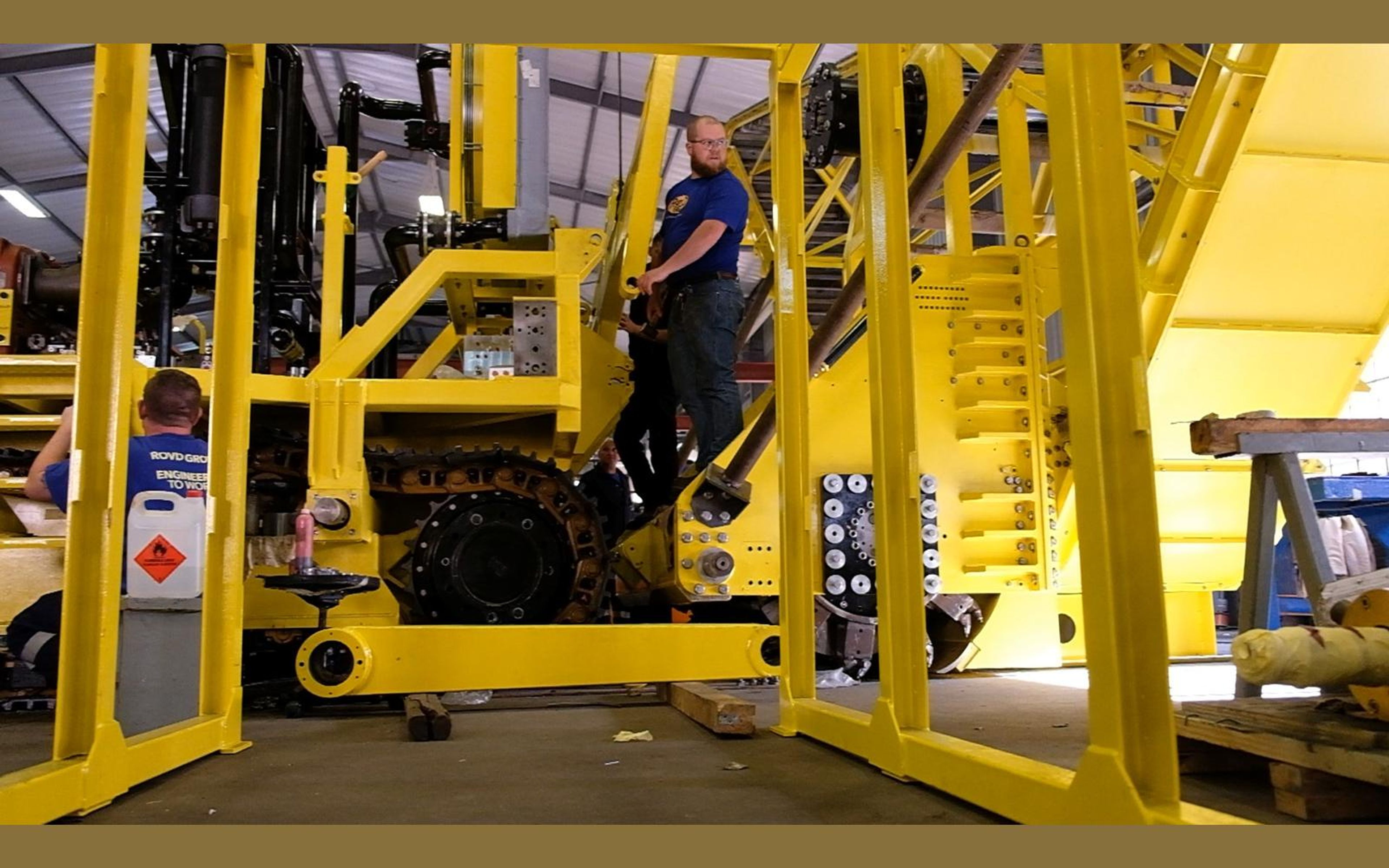 Salt harvester build, June 2022: frame, tracks and drivetrain, shoot 11