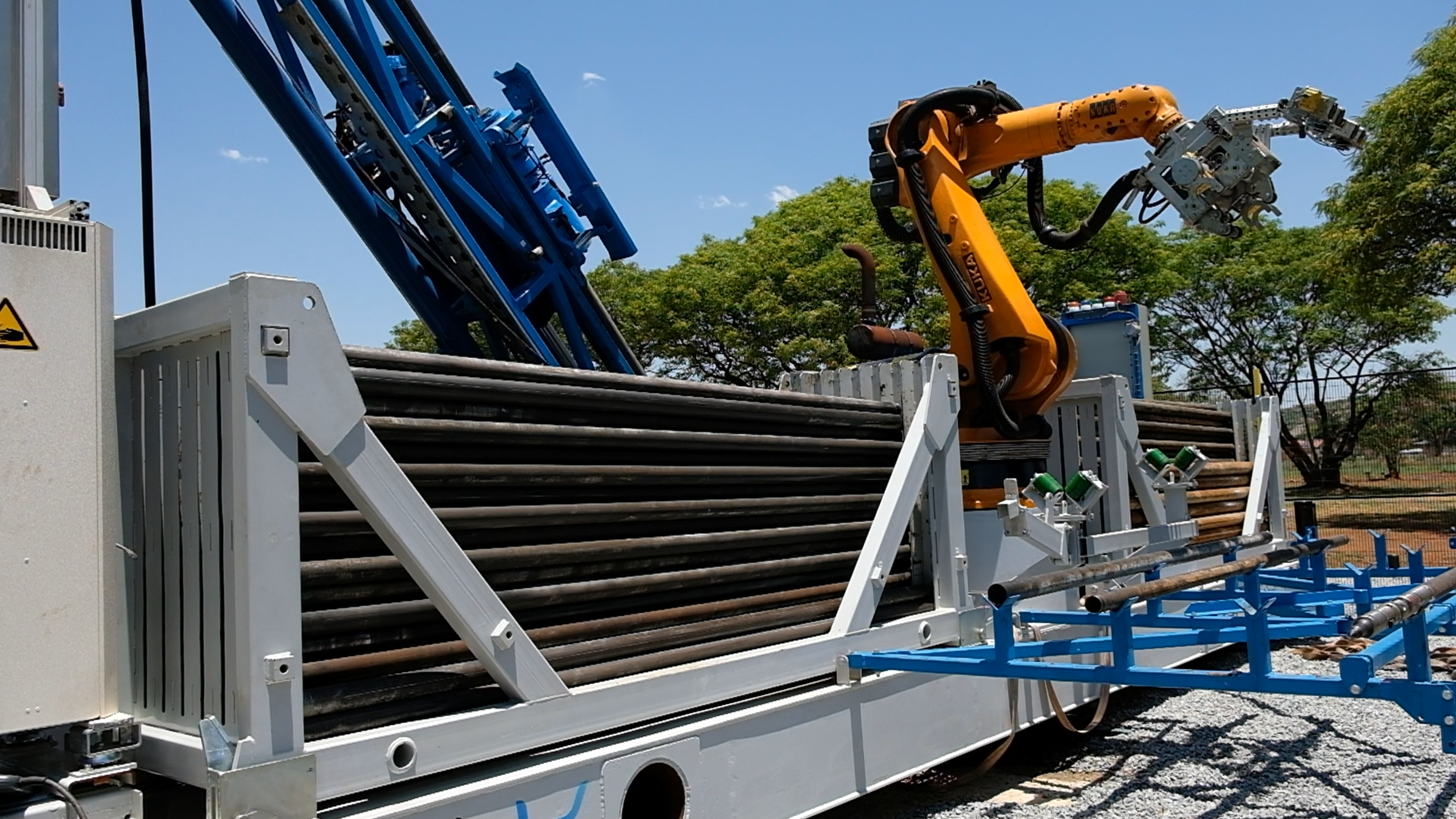 Frame grab 29 from Hall Core Drilling's drill-core bot test sequence at SAR Electronics, Pretoria
