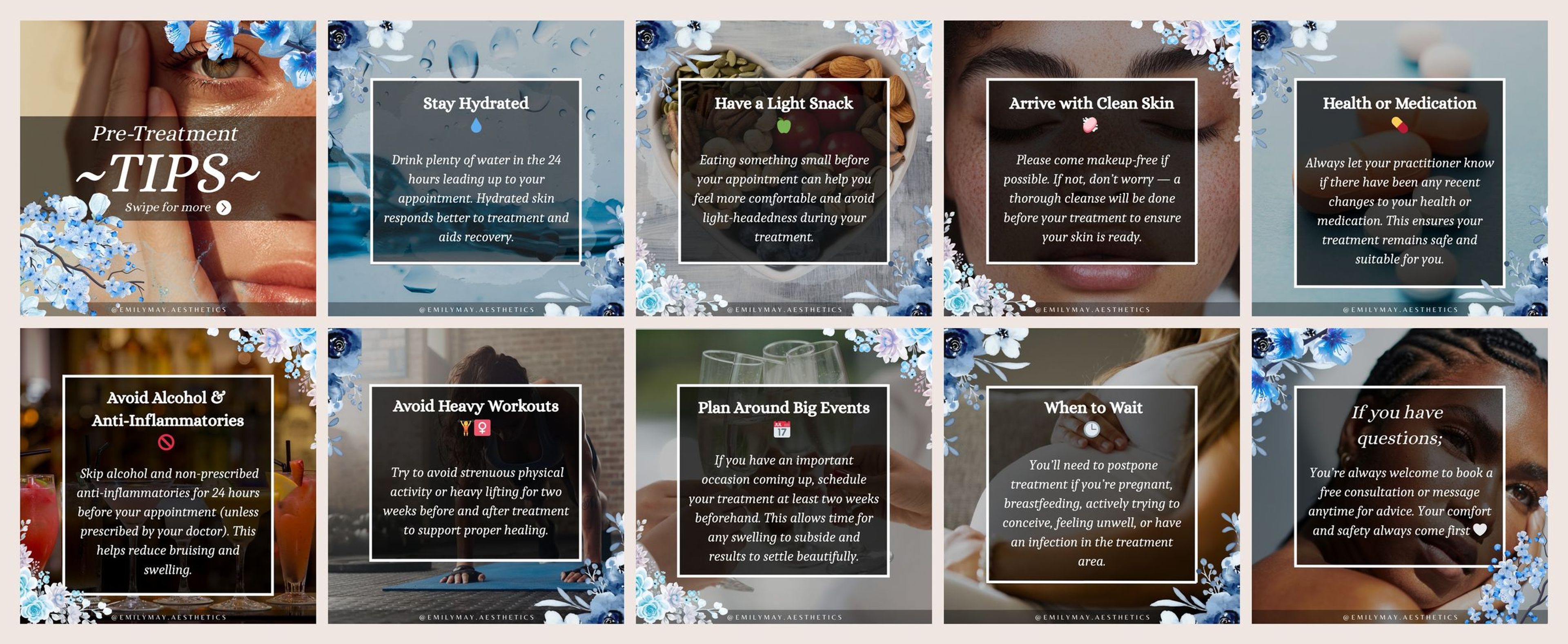 The ten slides of the pre-treatment tips carousel
